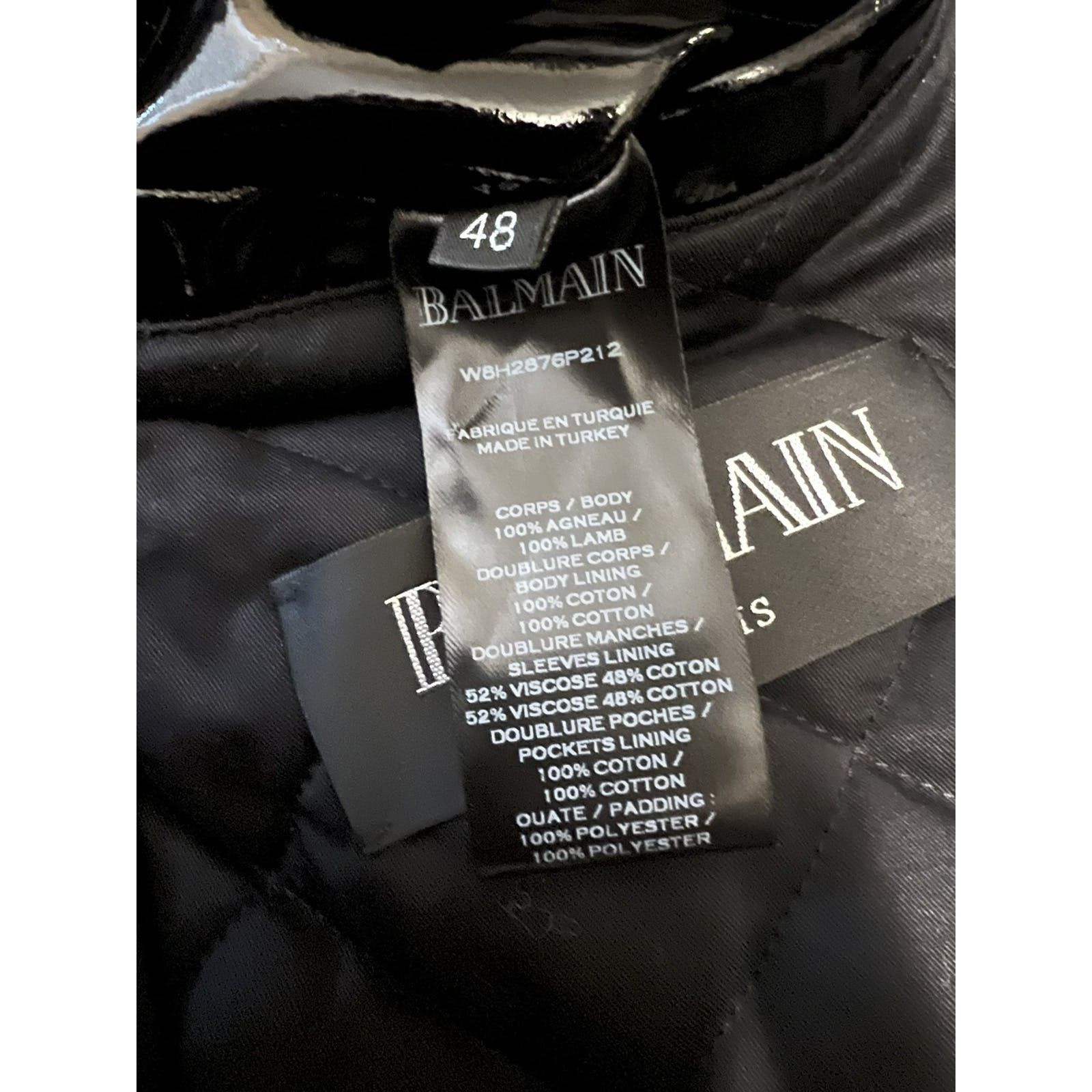 Balmain Balmain Varnished Lambskin Jacket Size US M / EU 48-50 / 2 - 10 Thumbnail