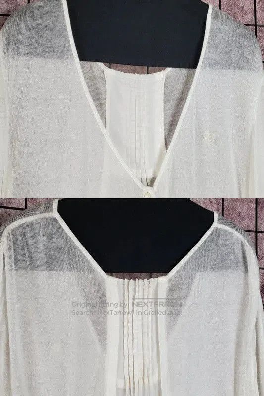 Burberry Burberry Summer White Embroidered Long Sleeve Knit Top. Size M / US 6-8 / IT 42-44 - 4 Thumbnail