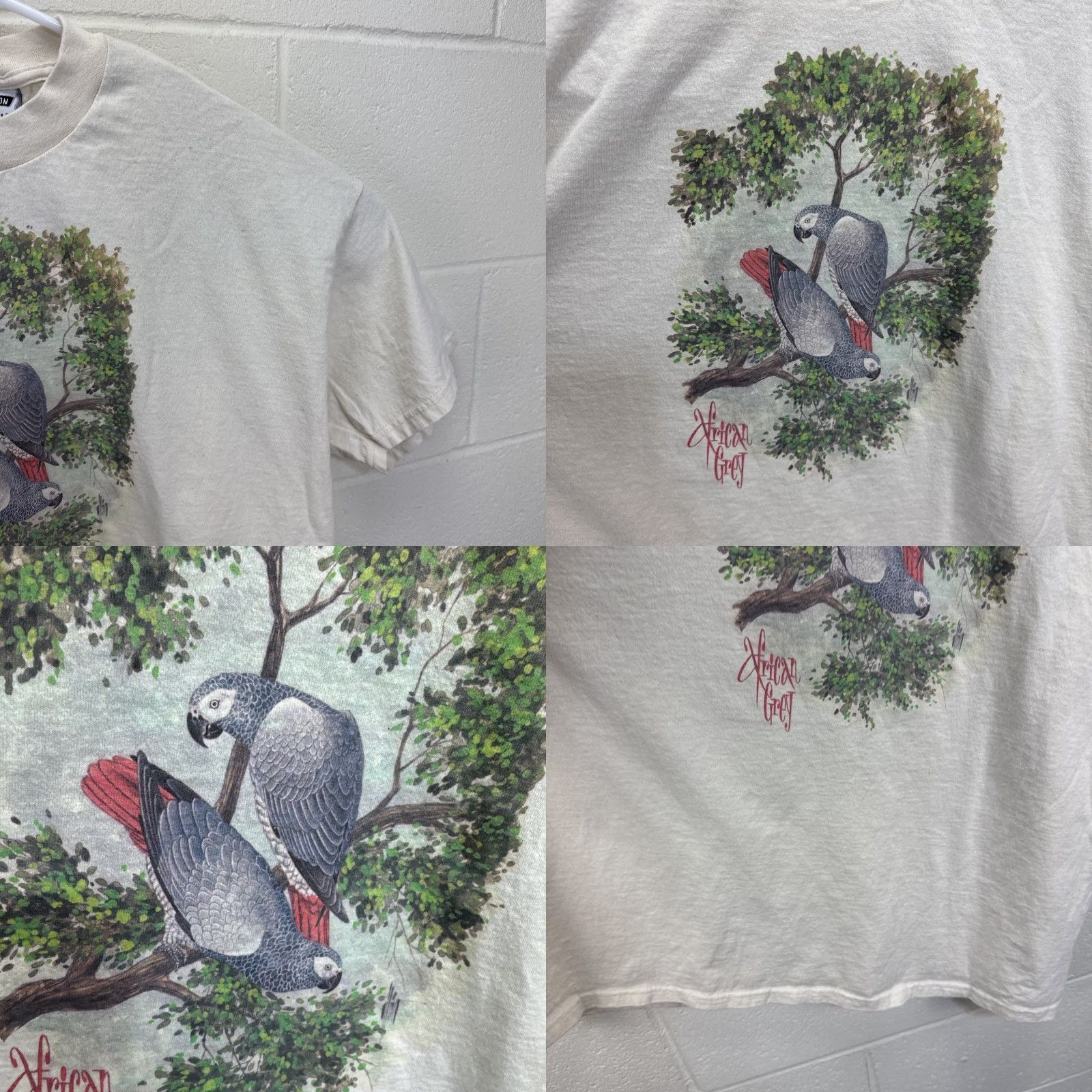 Lee VINTAGE Parrot Graphic Tee Lee Totally Cotton T-Shirt Adult XL Beige 90s Size US XL / EU 56 / 4 - 8 Thumbnail