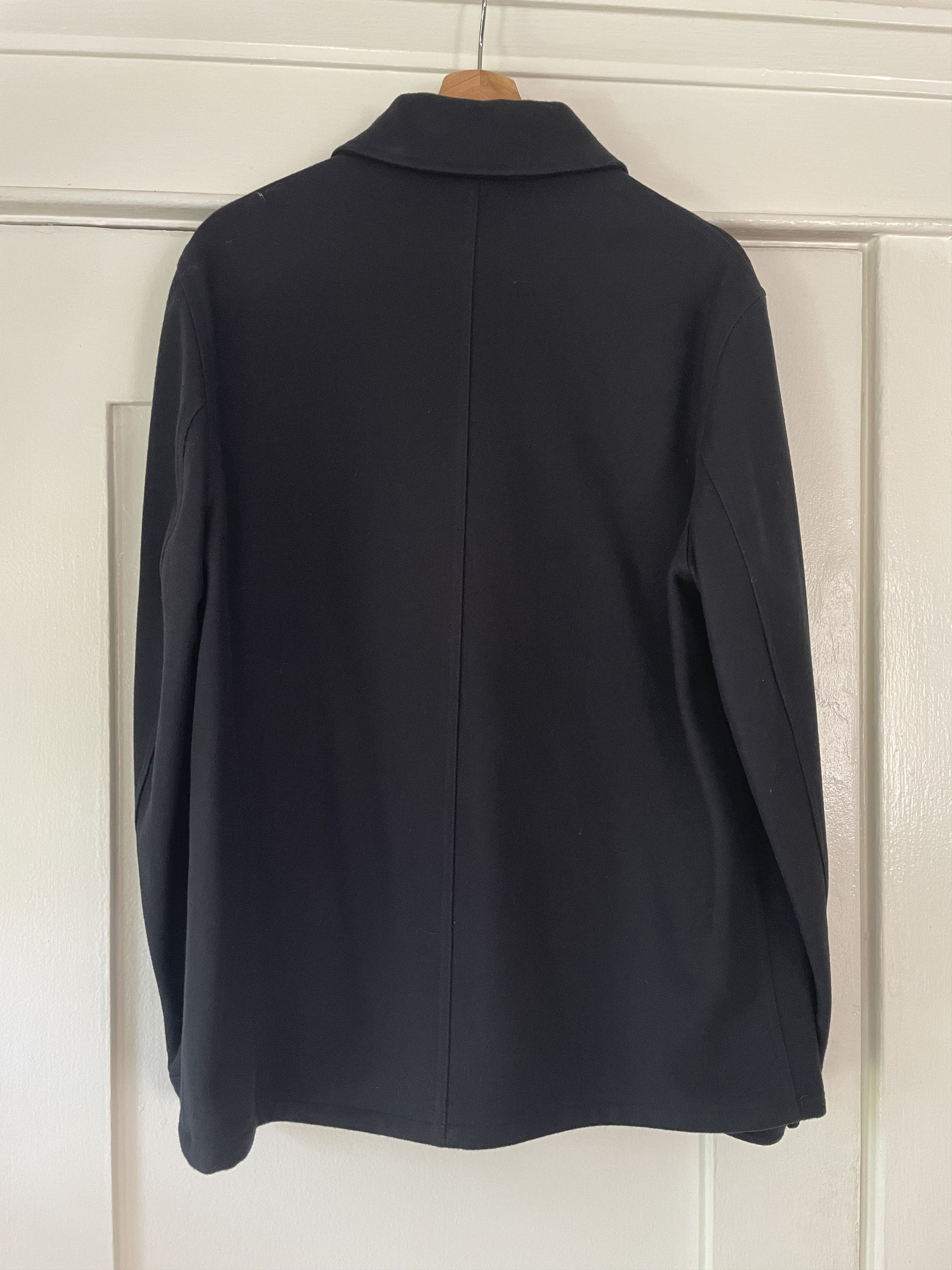 Sandro Wool Cashmere Work Jacket Coat Navy