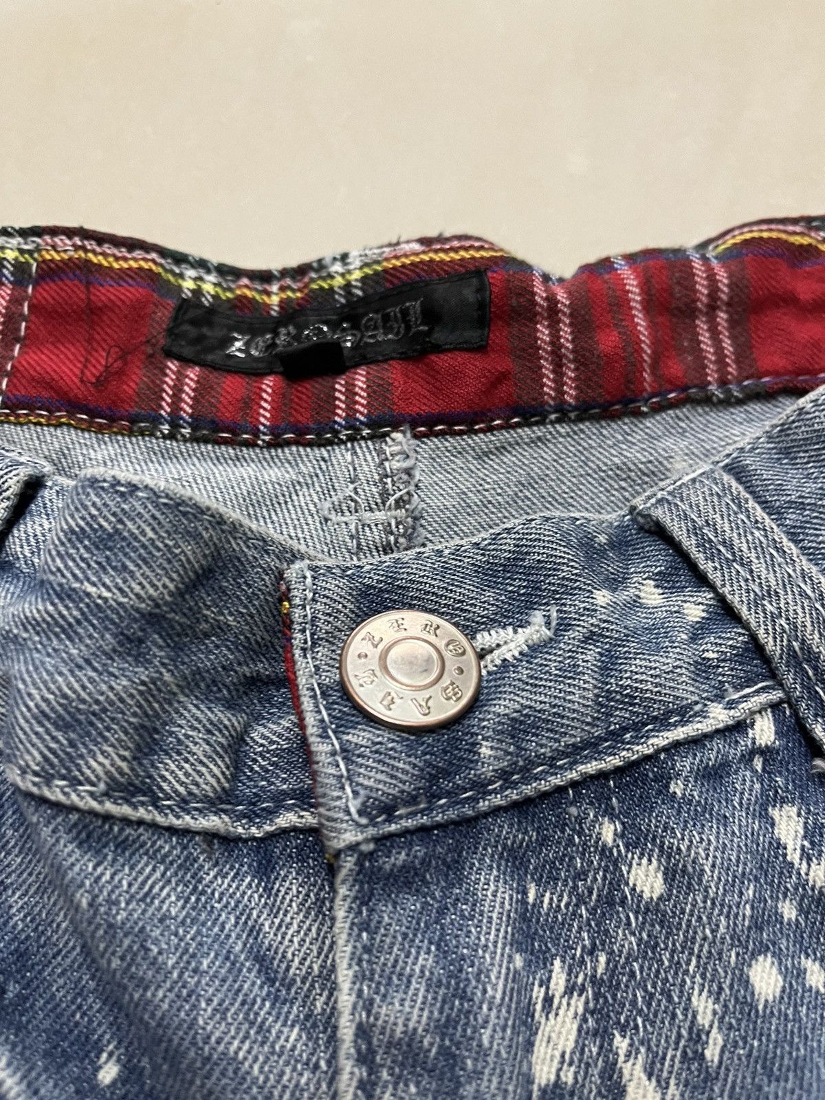 Japanese Brand Zerosail thrashed Punk distressed paint splatter jean F1 Size US 31 - 10 Thumbnail