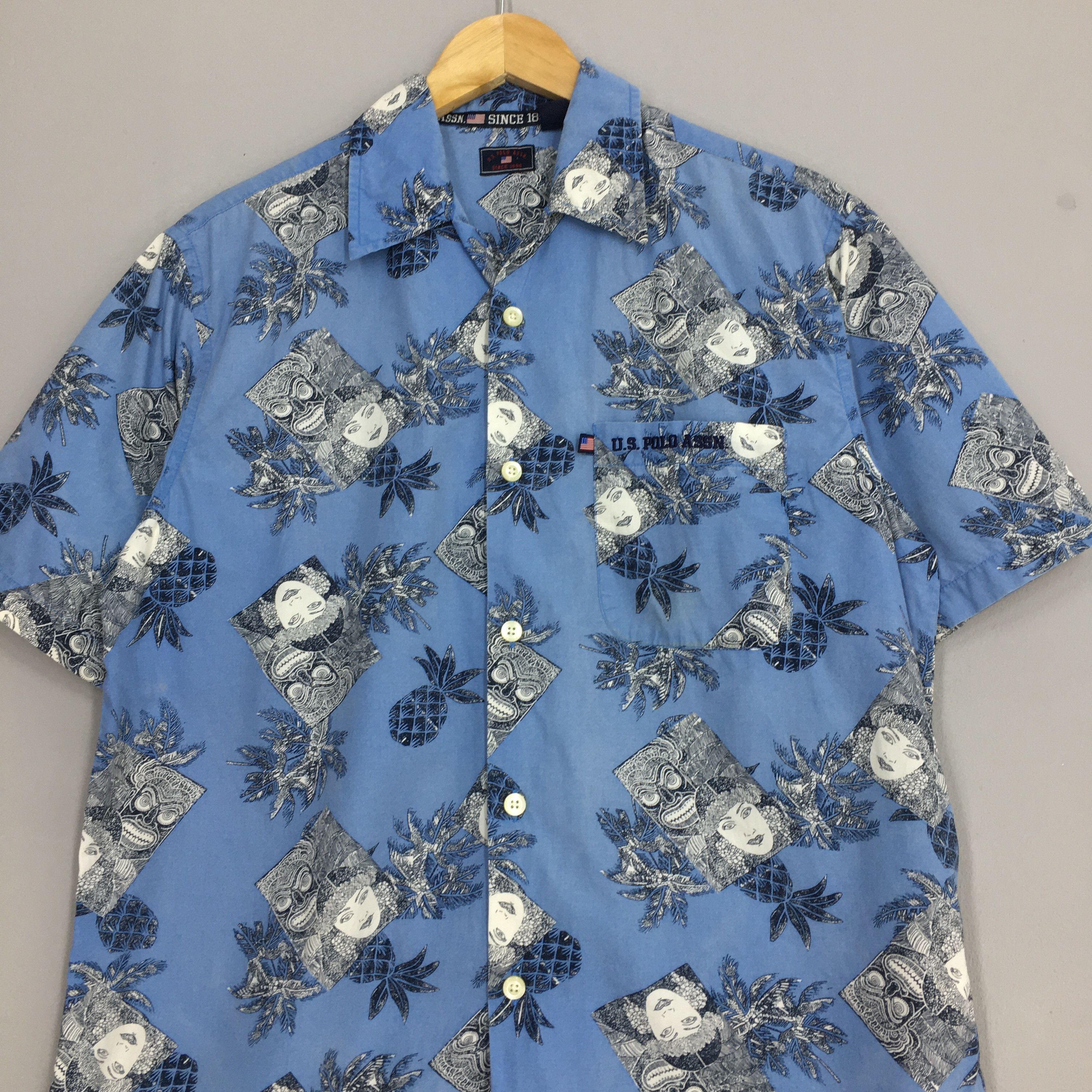U.S. Polo Assn. Vintage Us Polo Floral Hawaiian Shirt Medium Size US M / EU 48-50 / 2 - 2 Thumbnail