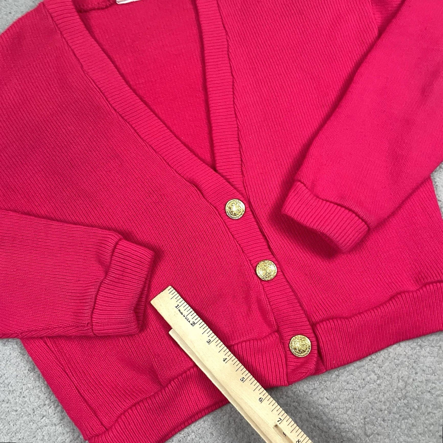 Pinko VINTAGE Stallion Cardigan Sweater Women 80s Pink Knit Button S Small USA 80s Womens Stallion Cardigan Size S / US 4 / IT 40 - 7 Thumbnail