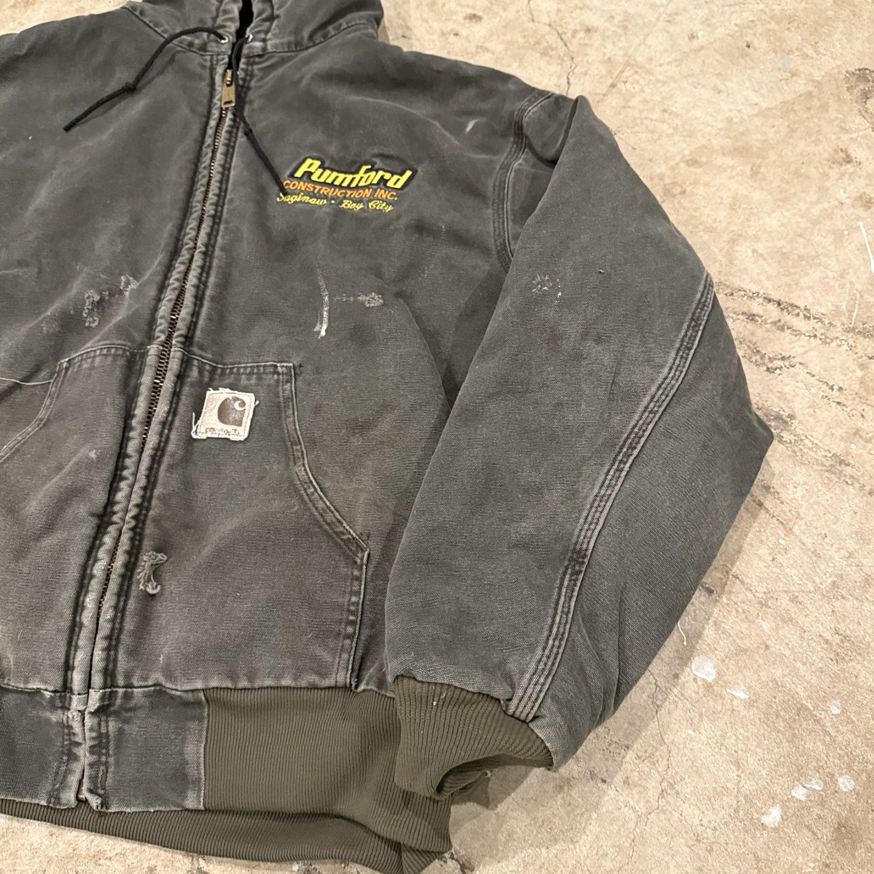 Carhartt VINTAGE Carhartt J68MOS Jacket 2XL Regular Moss Green Quilted Workwear Hooded Bomber Mens Size US XXL / EU 58 / 5 - 6 Thumbnail