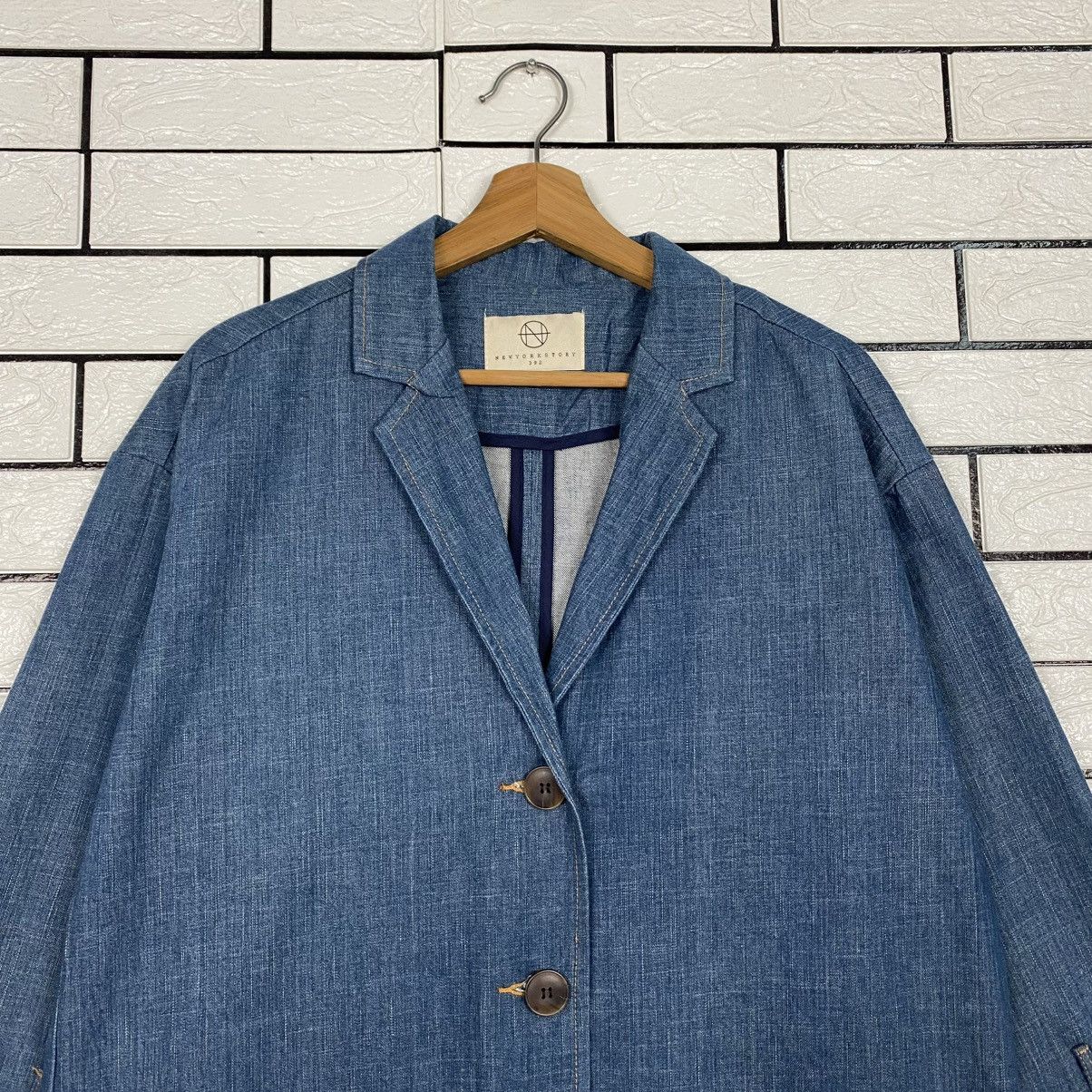 Indigo 🔥VINTAGE DENIM INDIGO CHORE JACKET NEW YORK STORY Size US M / EU 48-50 / 2 - 3 Thumbnail