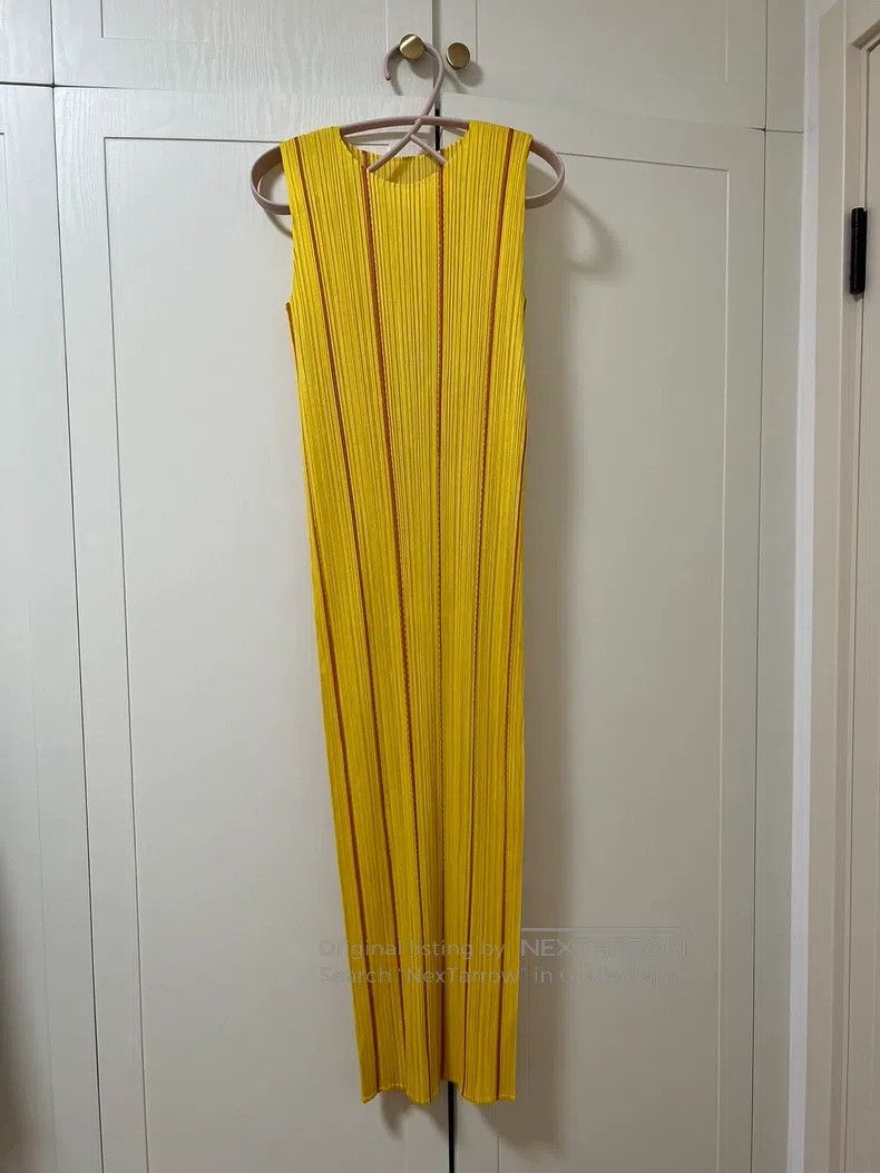 Issey Miyake Issey Miyake Fashion Dress Yellow Size L / US 10 / IT 46 - 6 Thumbnail