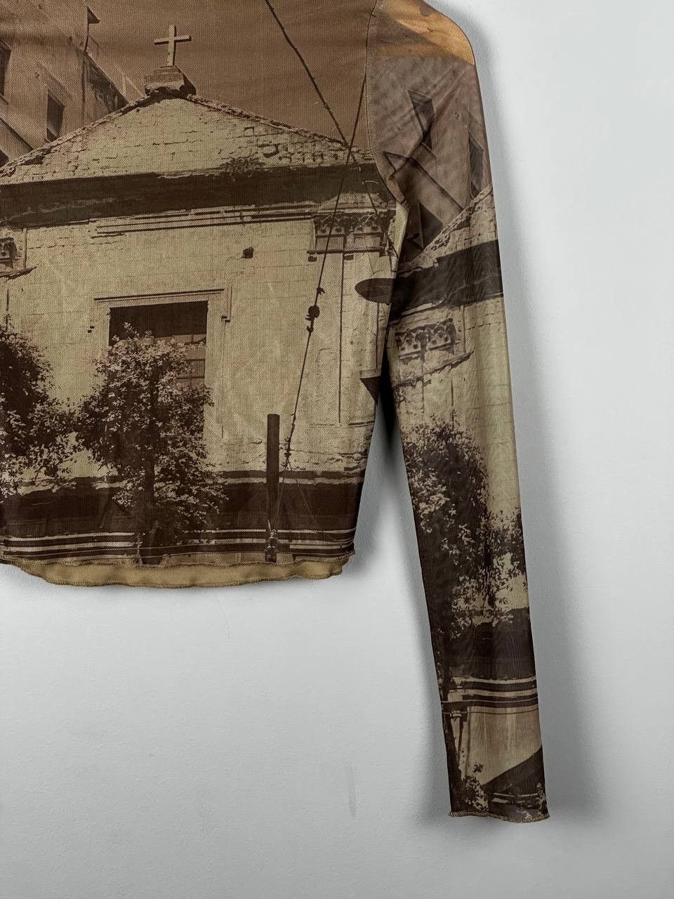 Japanese Brand Avant garde Church Printed Mesh Long Sleeve T SHIRT Size S / US 4 / IT 40 - 3 Thumbnail