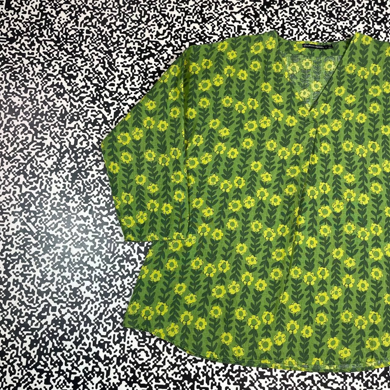 Gudrun Sjoden Vintage Y2K Gudrun Sjoden Floral Flower Boxy Blouses Shirt Size L / US 10 / IT 46 - 4 Thumbnail