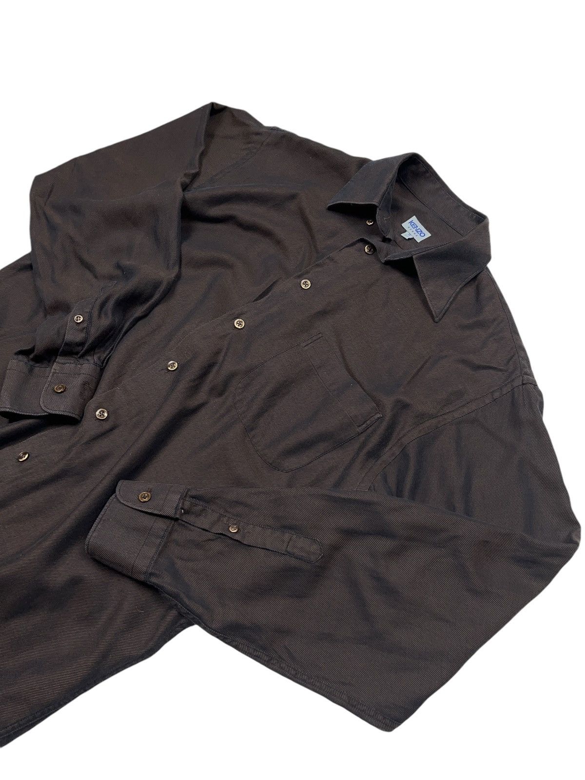 Kenzo × Vintage Vintage Kenzo Homme Bronze Single Pocket Button Up Shirt Size US XL / EU 56 / 4 - 2 Thumbnail