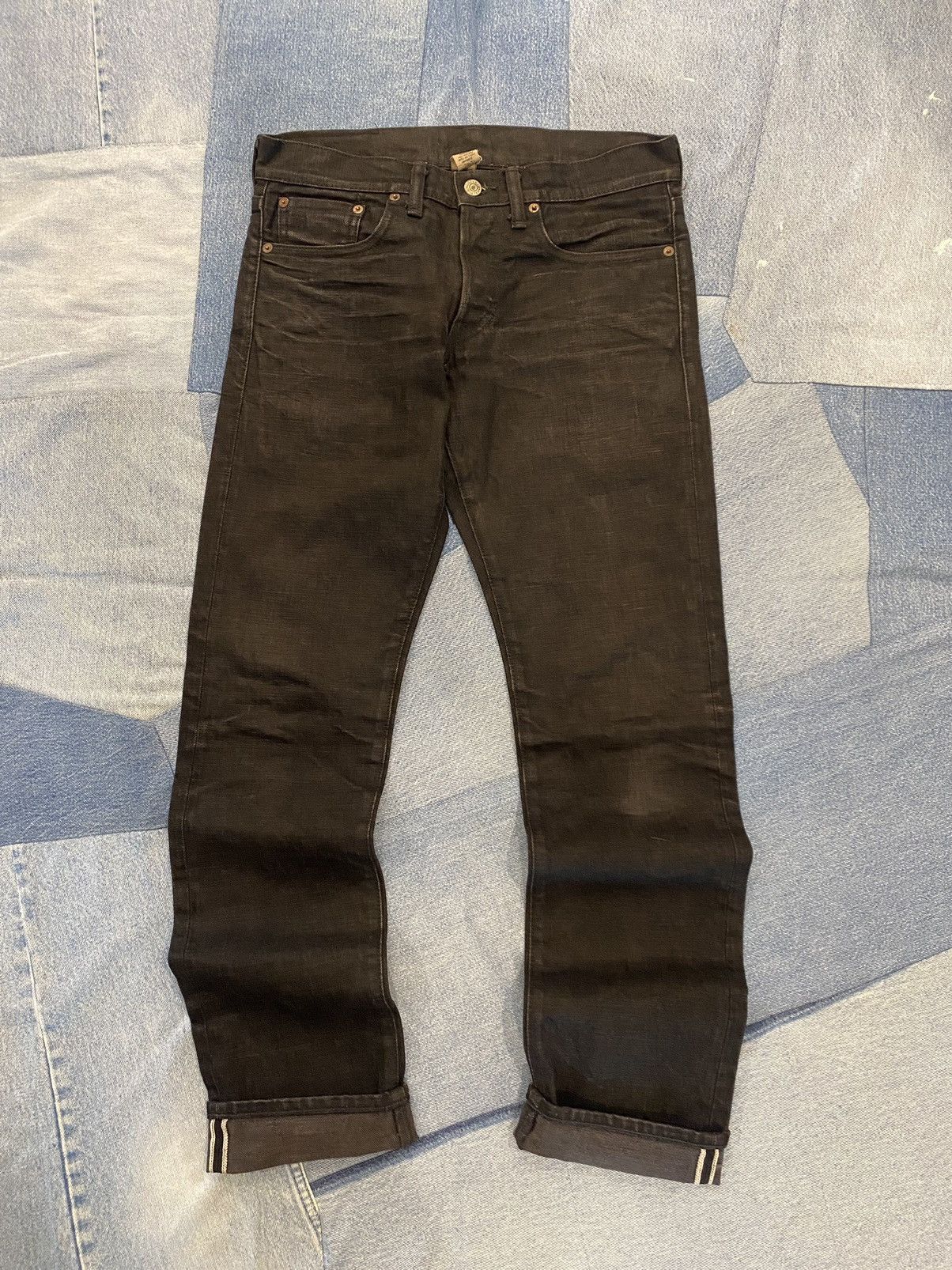 image of Polo Ralph Lauren x Vintage Crazy Black Double Rl Ralph Laurent Slim Fit Selvedge Jeans (Size 31)