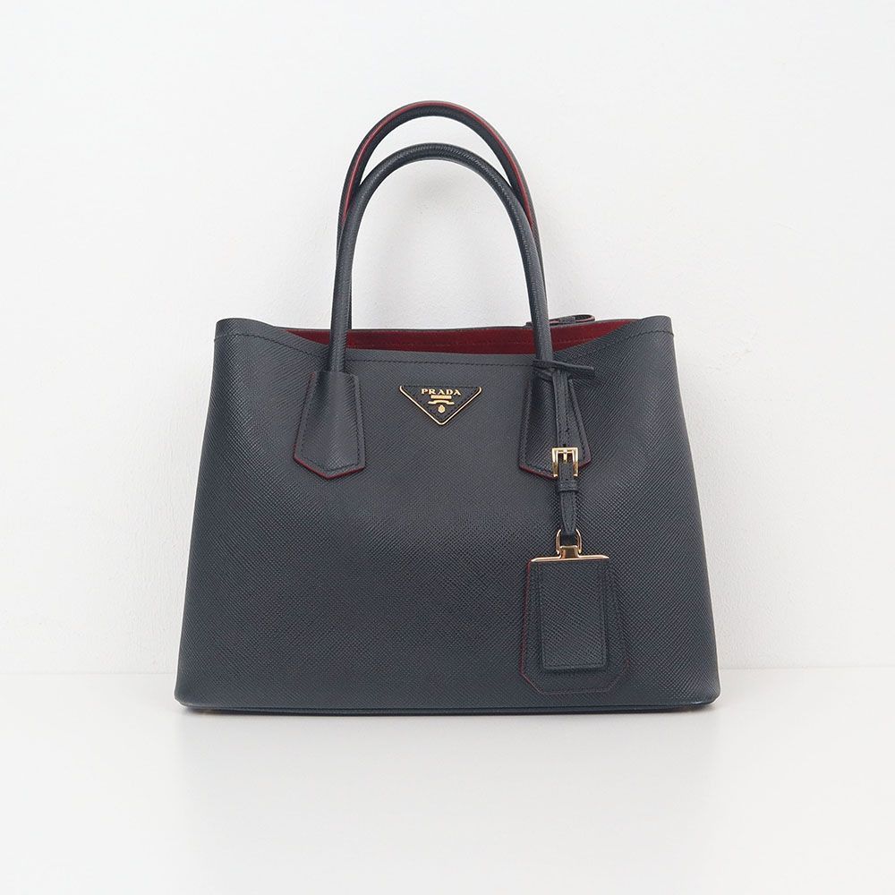 Prada Medium Double Saffiano Leather Bag Red Size ONE SIZE - 1 Thumbnail