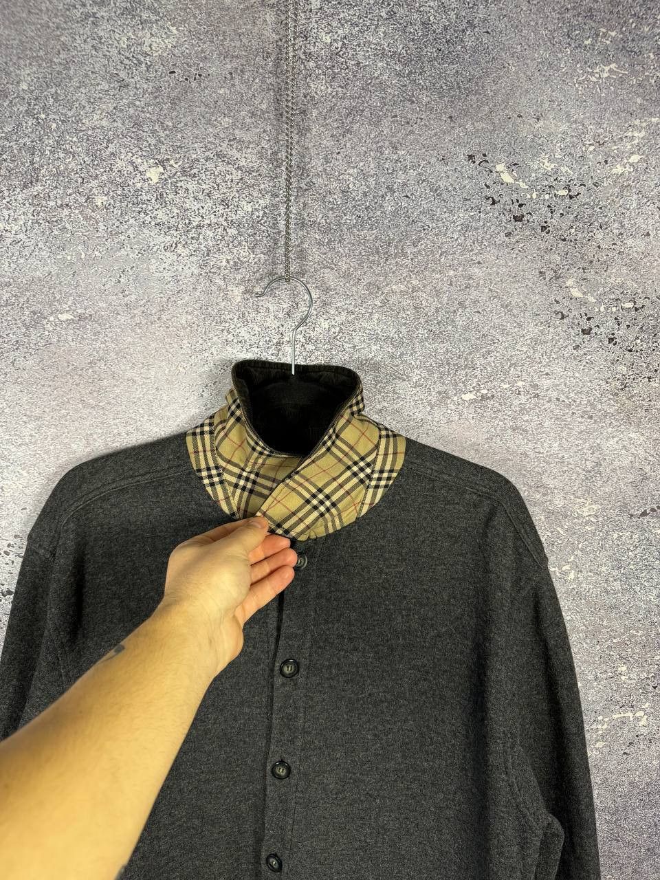 Burberry × Vintage BURBERRY Jacket Men's Lambswool Flannel Unlined Overshirt Size US L / EU 52-54 / 3 - 12 Thumbnail