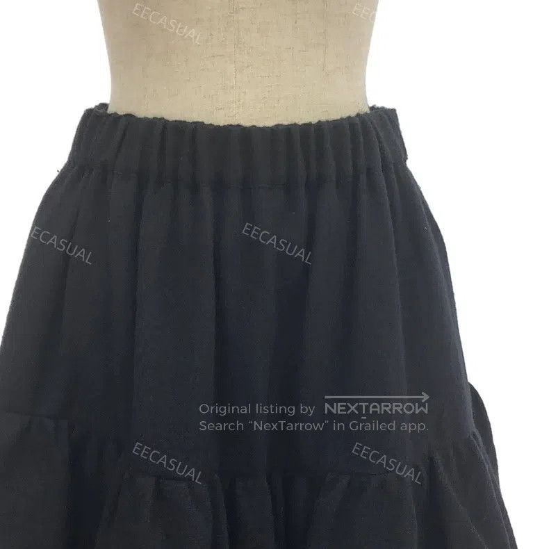Comme des Garcons Comme Des Garcons size S Layered long wool skirt, Black Size 23" - 3 Thumbnail