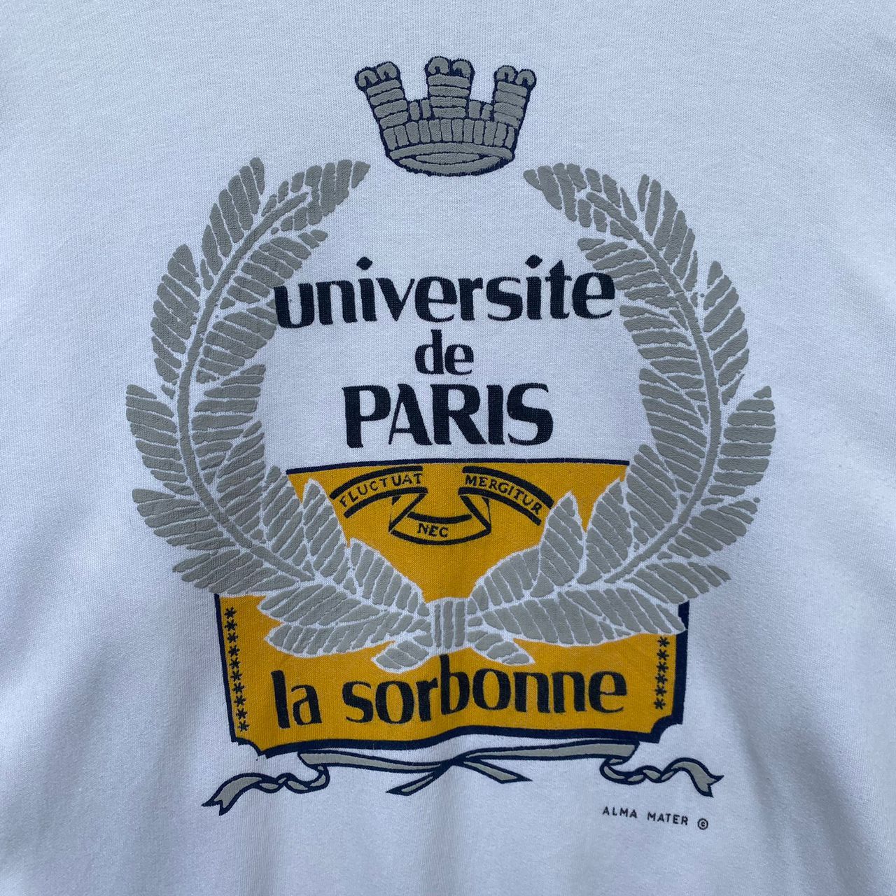 Vintage VINTAGE UNIVERSITY PARIS SWEATSHIRT LARGE PULLOVER WHITE Size US L / EU 52-54 / 3 - 4 Thumbnail
