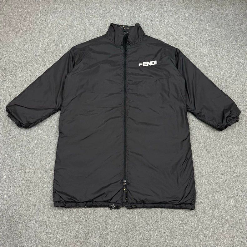 Fendi Fendi Black Reversible Nylon Down Coat Size US L / EU 52-54 / 3 - 1 Thumbnail