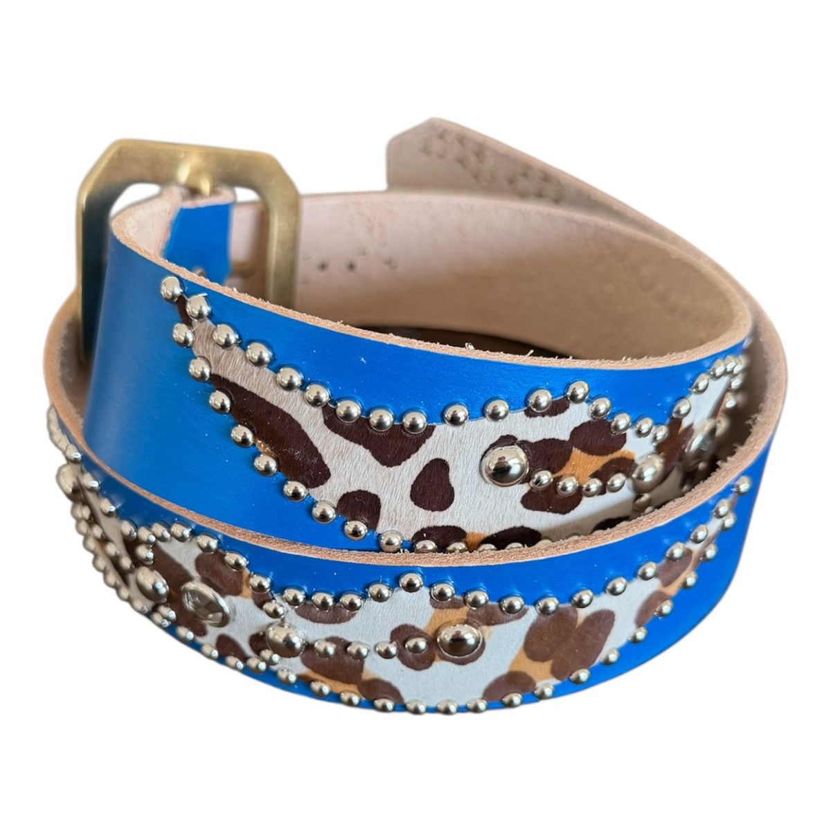 Vintage Blue Wing vintage leather studded belt Size 34 - 1 Thumbnail