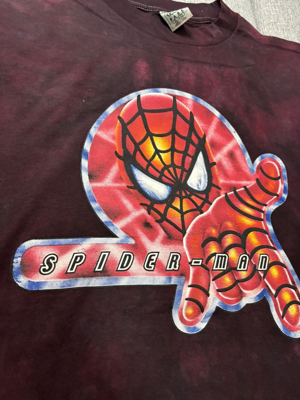 Marvel Comics × Vintage Vintage bootleg shirt tie dye Spiderman Size US XL / EU 56 / 4 - 2 Thumbnail