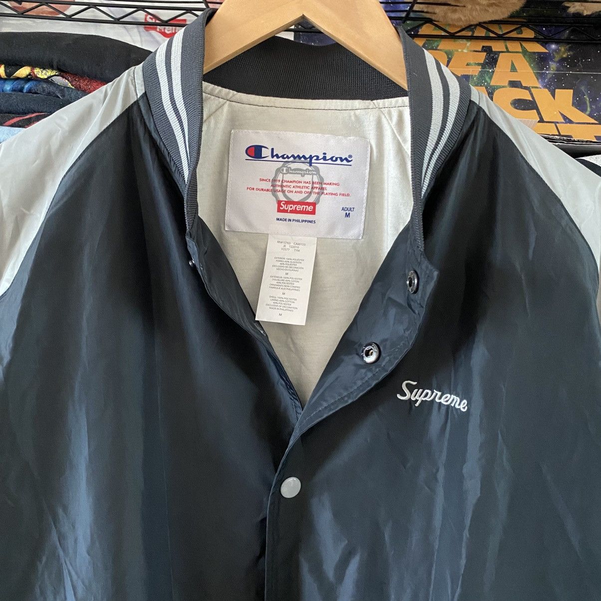 Champion × Supreme Supreme Champion Warm Up Coaches Jacket Black Grey 2011 Size US M / EU 48-50 / 2 - 3 Thumbnail
