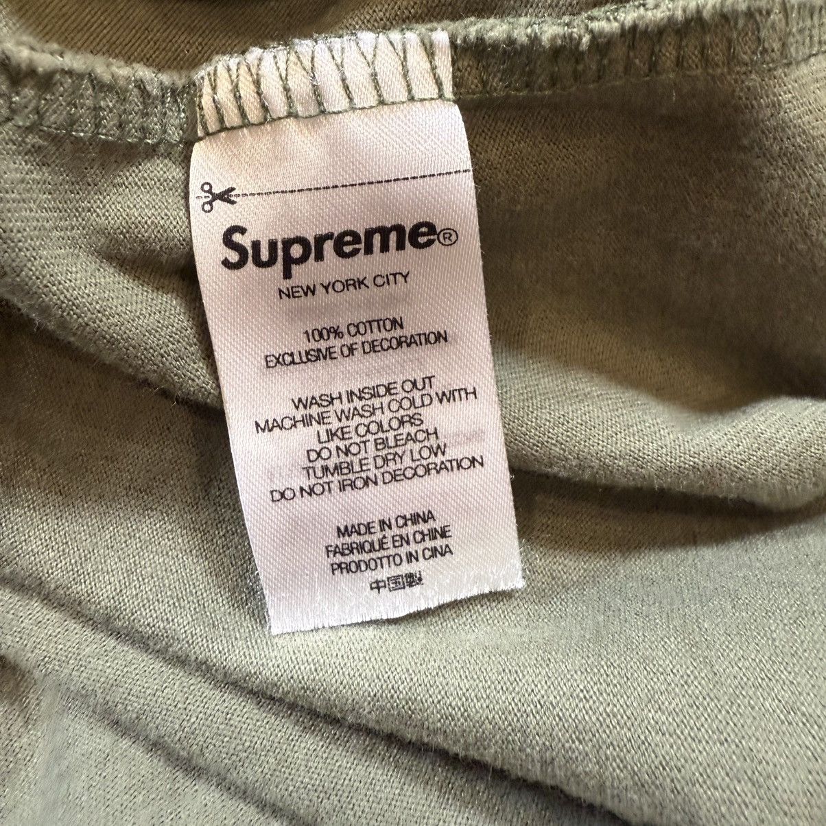 Supreme Supreme Property Label S/S T-Shirt 'Olive Green’ Sz M Size US M / EU 48-50 / 2 - 4 Thumbnail