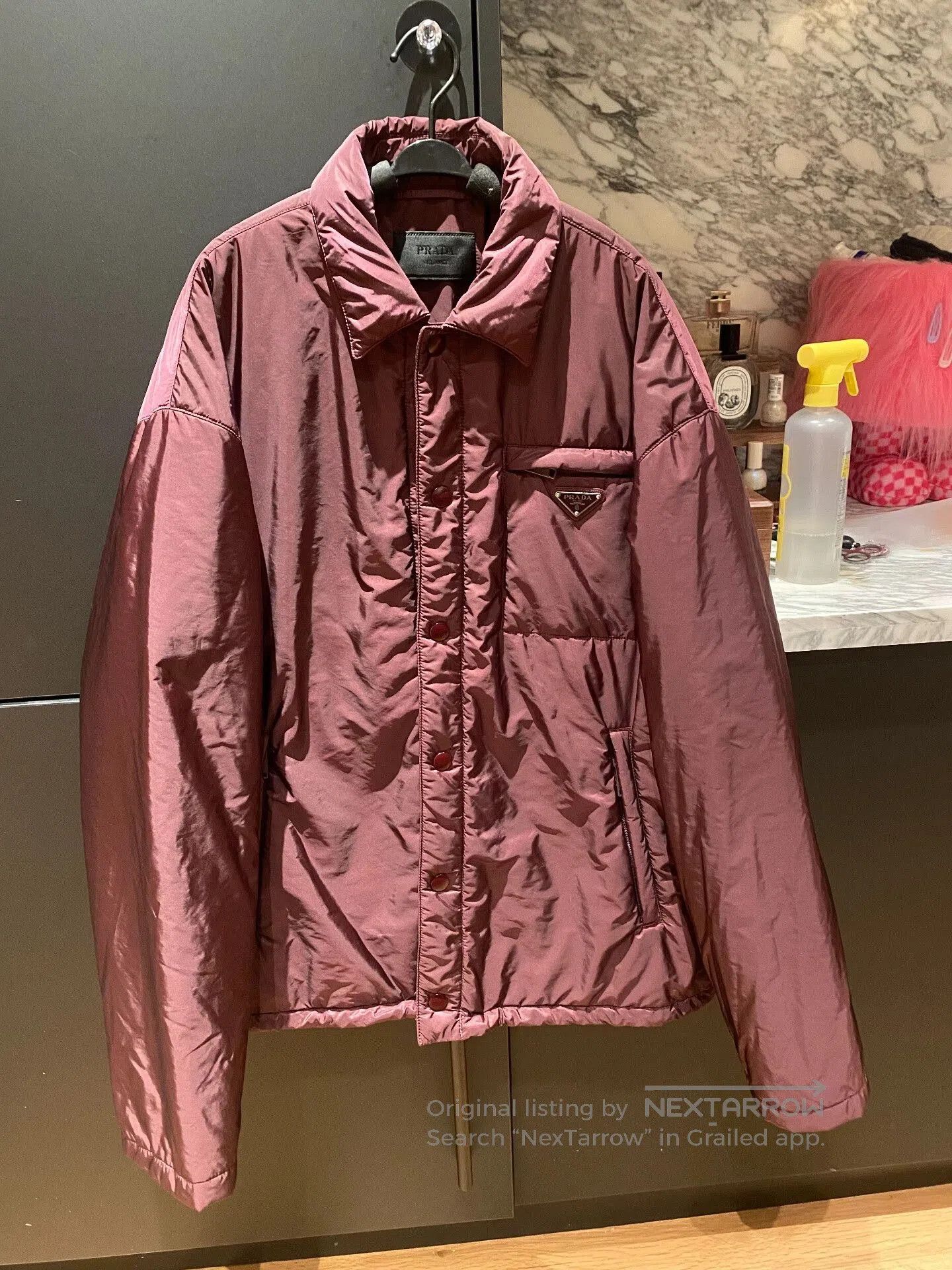 Prada Prada Cotton Puffer Jacket in Burdy. Size US M / EU 48-50 / 2 - 1 Thumbnail