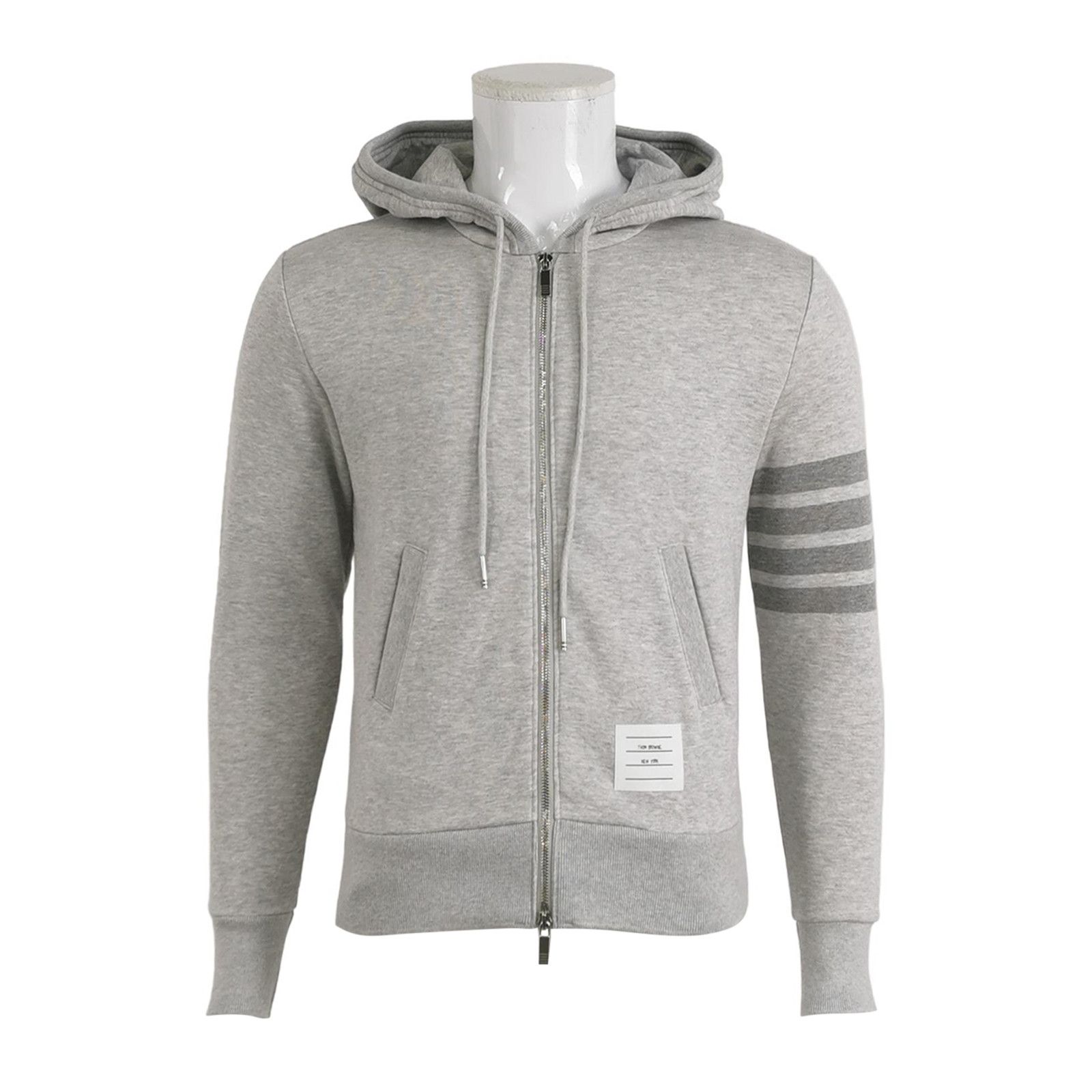 Thom Browne Thom Browne Tonal 4-Bar Loopback Zip Hoodie 40 Size US M / EU 48-50 / 2 - 1 Thumbnail
