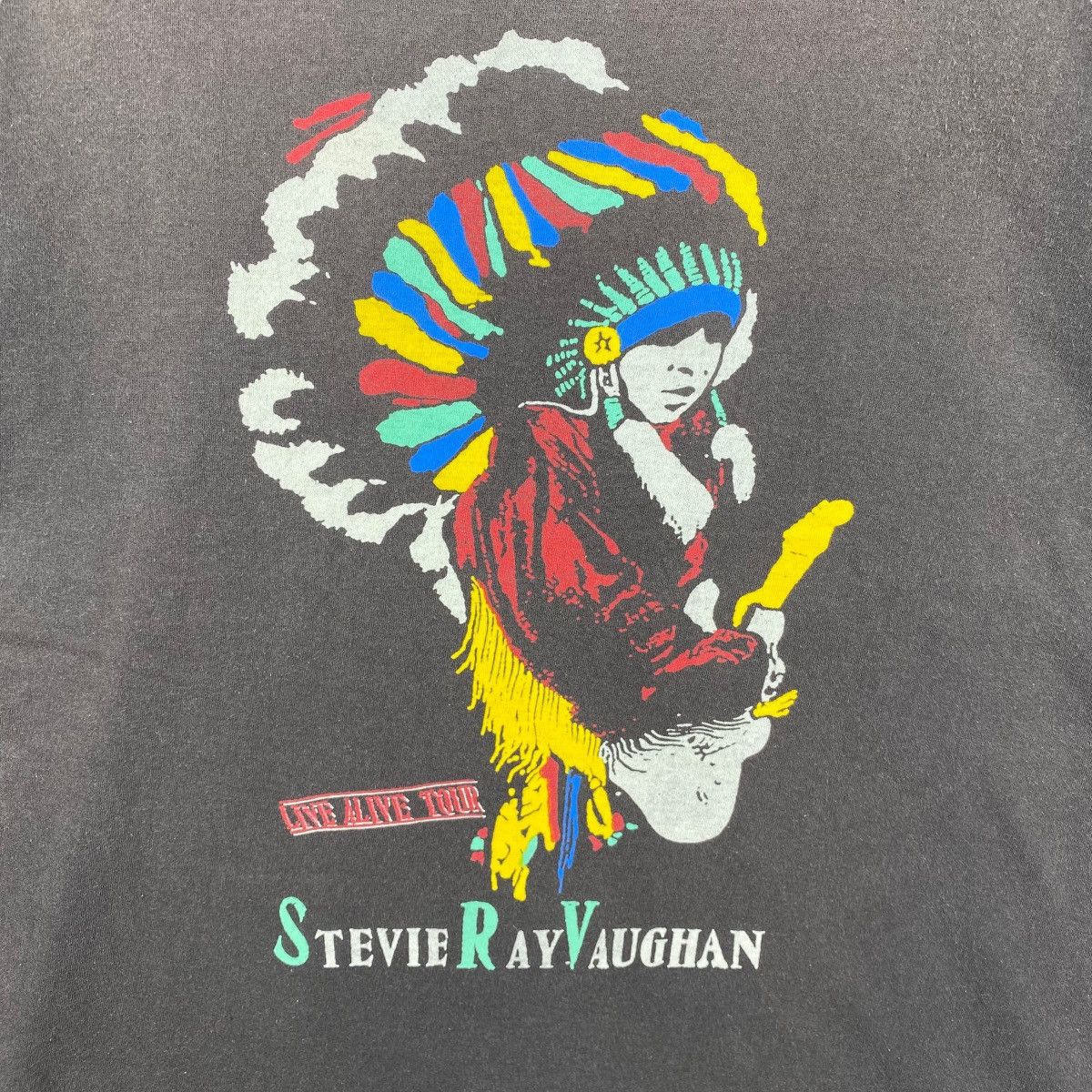 Band Tees STEVIE RAY VAUGHAN Live Alive Tour Graphic Faded Tee Shirt Size US M / EU 48-50 / 2 - 2 Thumbnail