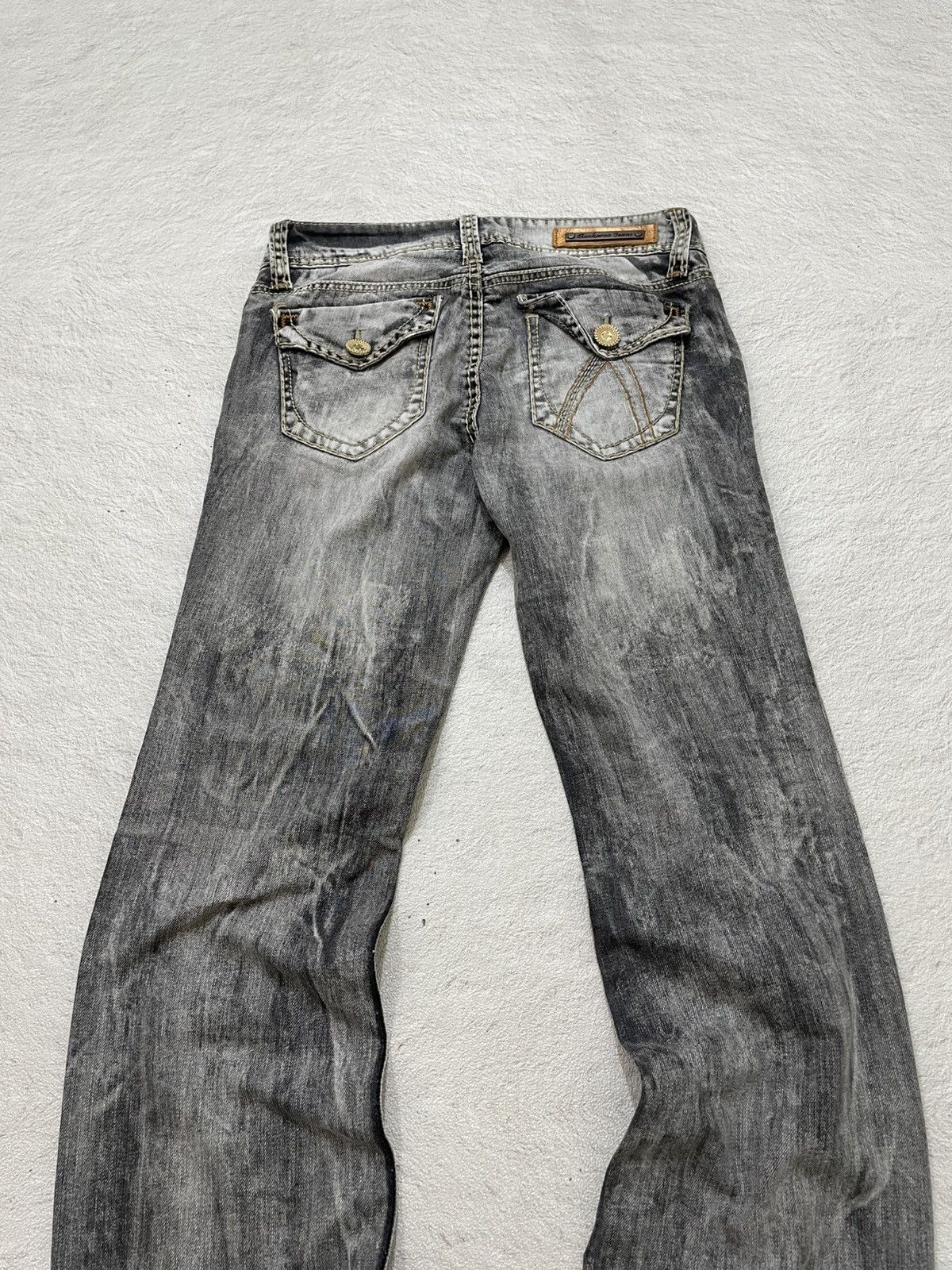 Japanese Brand 00s Buckaro Flare Denim Mudwash Grey Y2K Japan Size US 28 / EU 44 - 10 Thumbnail