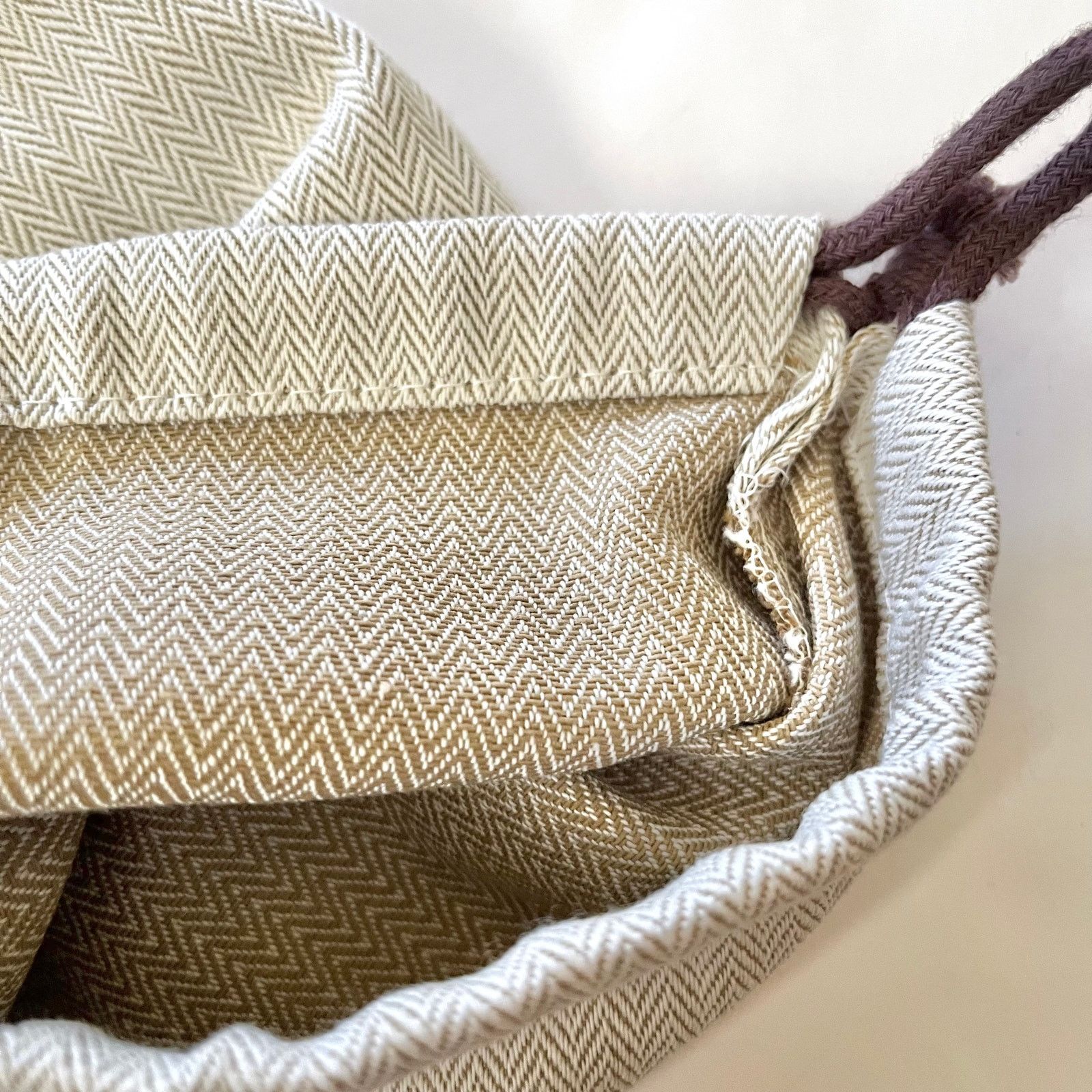 Hermes Hermès Calèche Beige Herringbone Shoe Dust Bag Set - 2 Bags Size ONE SIZE - 6 Thumbnail
