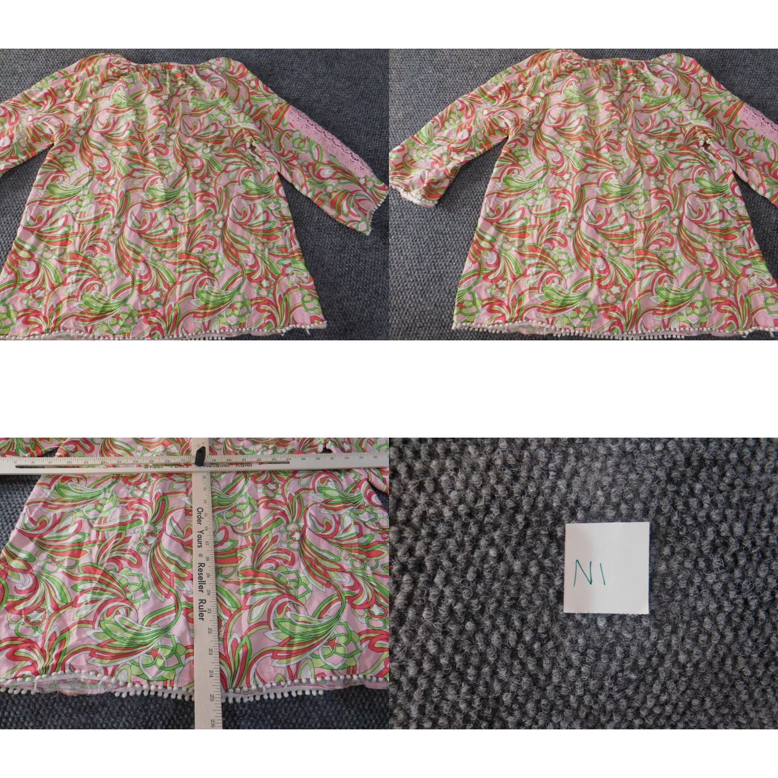 Vintage Crown & Ivy Blouse Women L Green Floral Knit Rayon Round Neck Pullover Casual Long Sleeve Classic Stretch Ladies Size L / US 10 / IT 46 - 8 Thumbnail