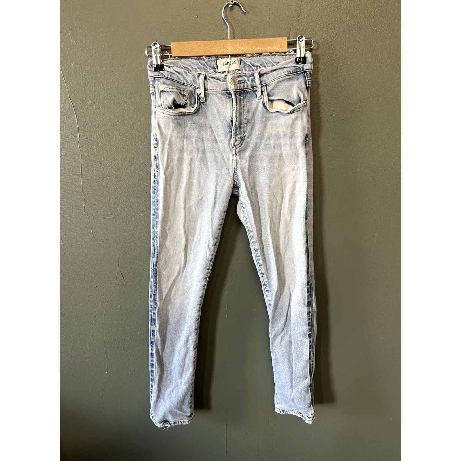 Agolde VINTAGE none AGOLDE Jeans Toni Mid-Rise Straight Women 25 Blue 5-Pocket Denim Slim Distressed Jeans Size 42" / US 20 - 2 Thumbnail