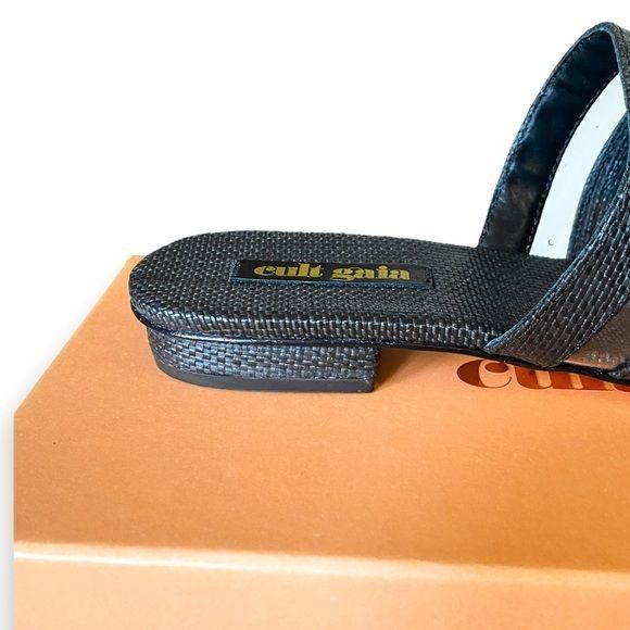 Cult Gaia New in Box, Cult Gaia Sarelle Flat Sandals, Black, Size 37EU Size US 7 / IT 37 - 9 Thumbnail
