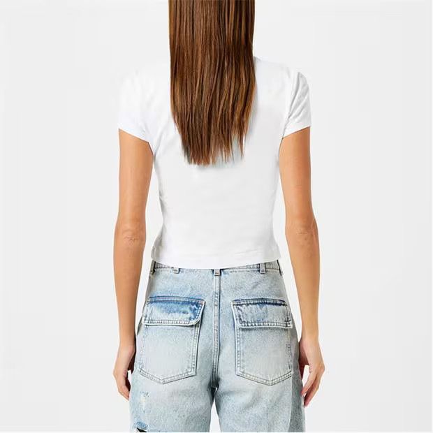 Dolce & Gabbana o1g2r1mq1024 Cropped Logo T-Shirt in Blanco Ottico Size L / US 10 / IT 46 - 6 Thumbnail