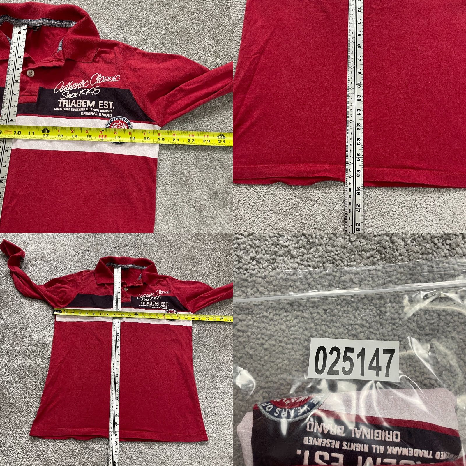 Vintage Triagem Polo Shirt Mens Medium Red Long Sleeve Casual Cotton Activewear Size US M / EU 48-50 / 2 - 8 Thumbnail
