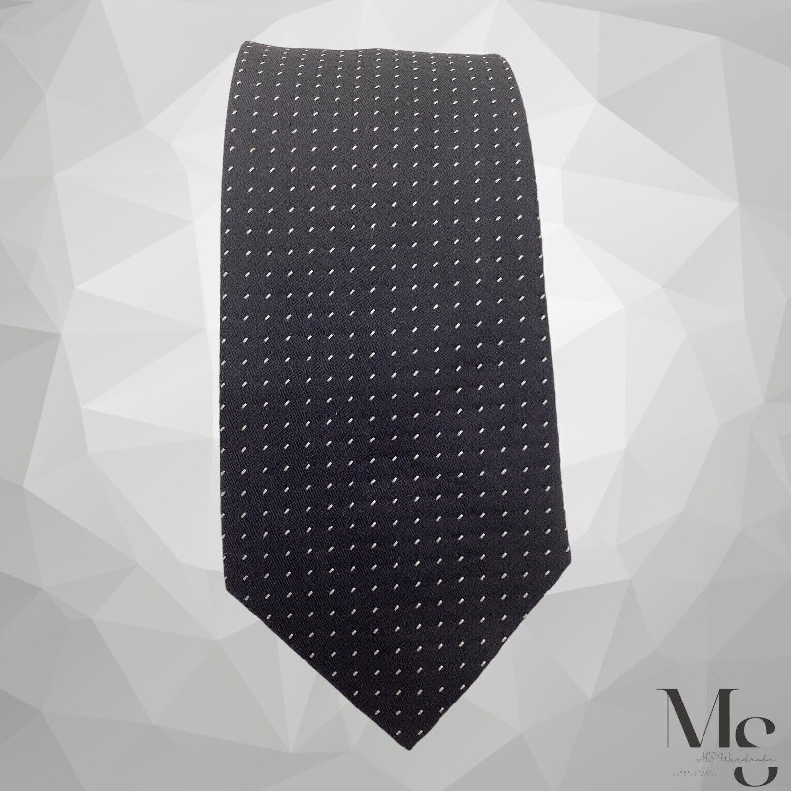 Joop! JOOP! Black Geometric Silk Tie Made In Italy W: 2.8" EX COND Size ONE SIZE - 3 Thumbnail