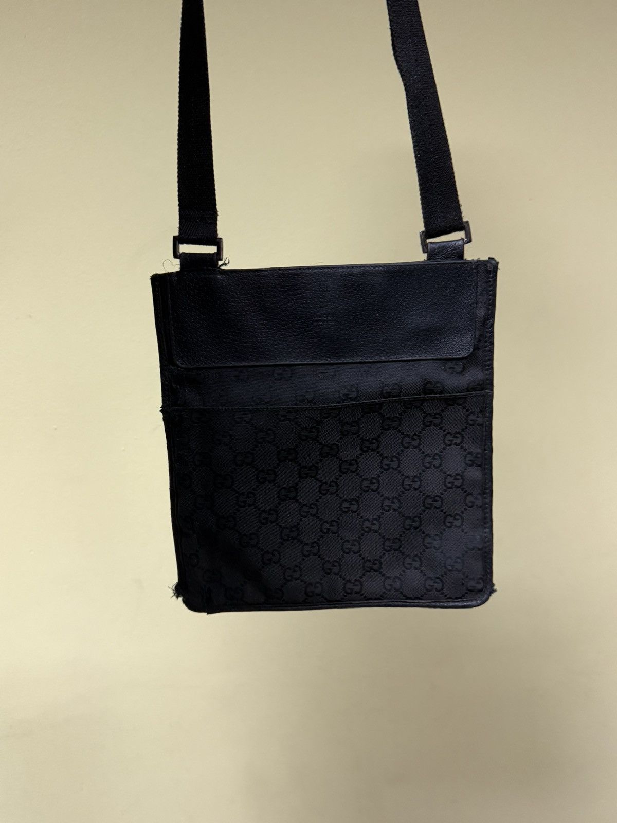 Gucci Gucci GG monogram canvas leather crossbody messenger bag Size ONE SIZE - 3 Thumbnail