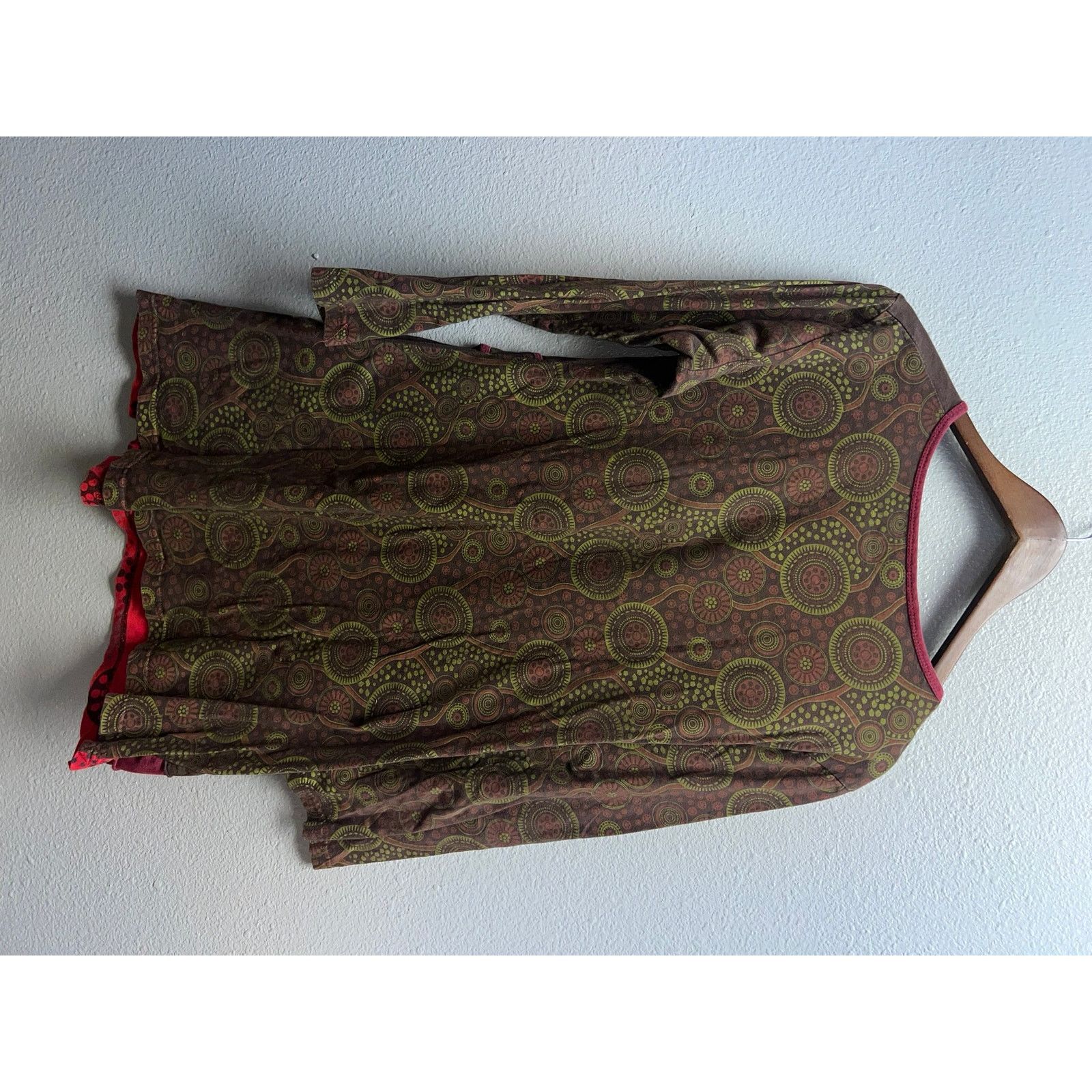 Vintage Womens Lunieva Dress Top Peacock Graphic Boho Bohemian Large Size L / US 10 / IT 46 - 7 Thumbnail