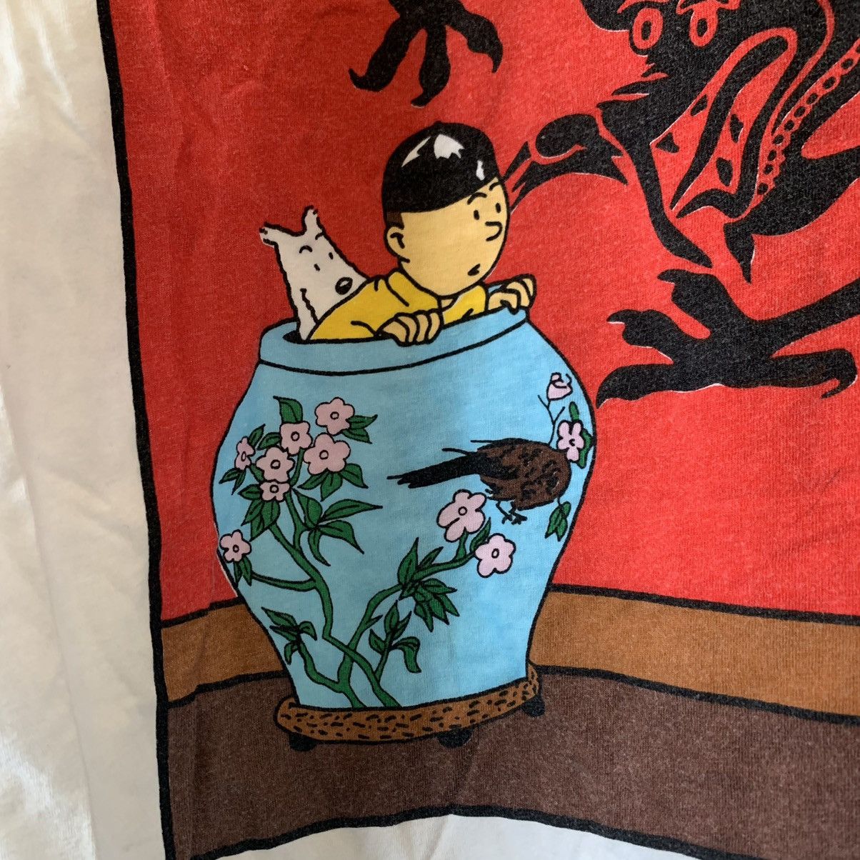Cartoon Network × Vintage Vintage The Adventures Of Tin Tin The Blue Lotus T-Shirt Size US L / EU 52-54 / 3 - 5 Thumbnail