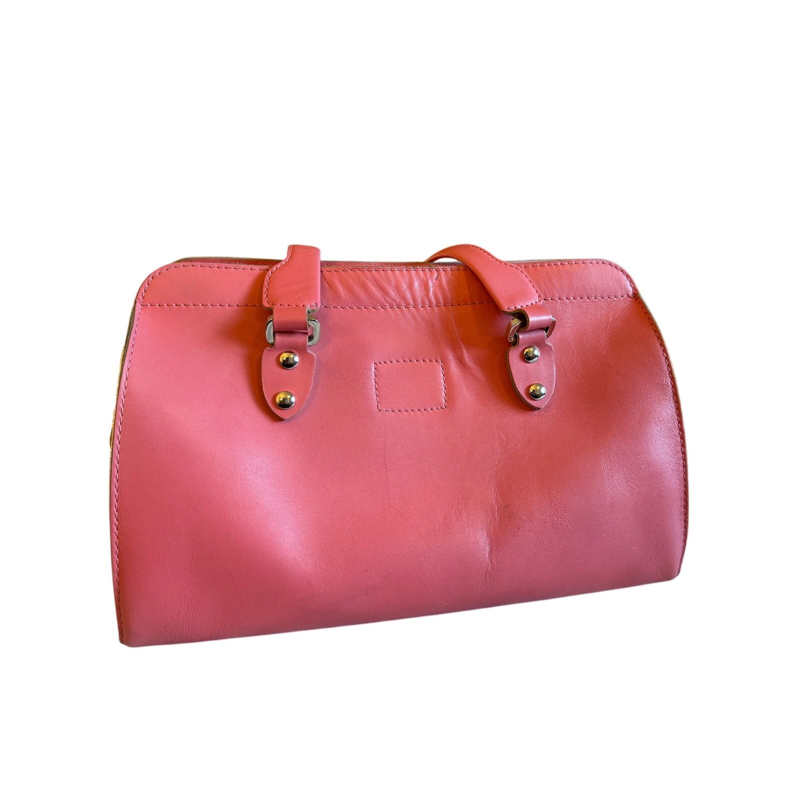 Malo Malo Pink Leather Bag with Tan Suede Interior Handbag Size ONE SIZE - 2 Thumbnail
