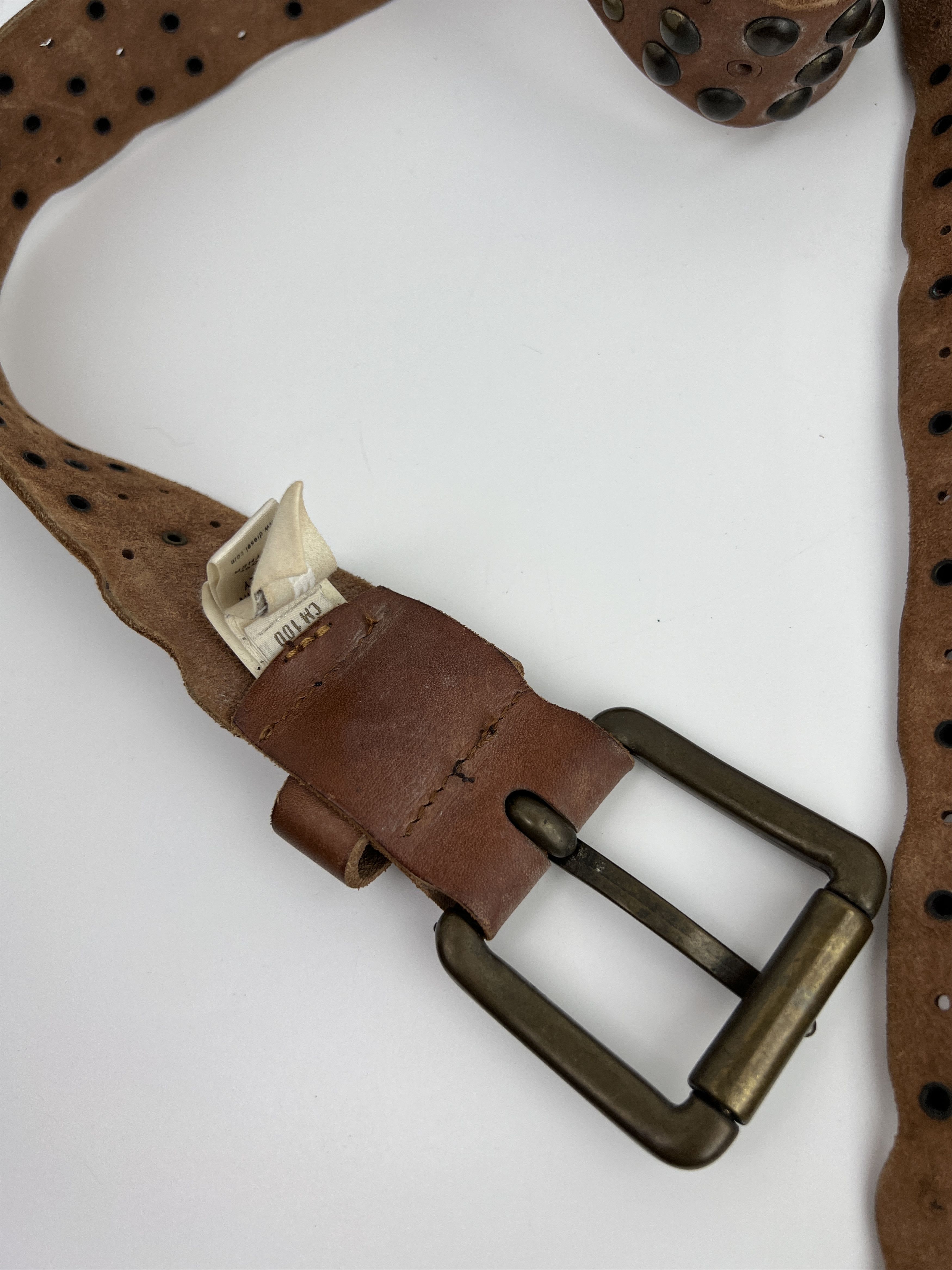 Diesel Vintage Diesel Studded Rhinestones Brown Leather Belt Size ONE SIZE - 9 Thumbnail