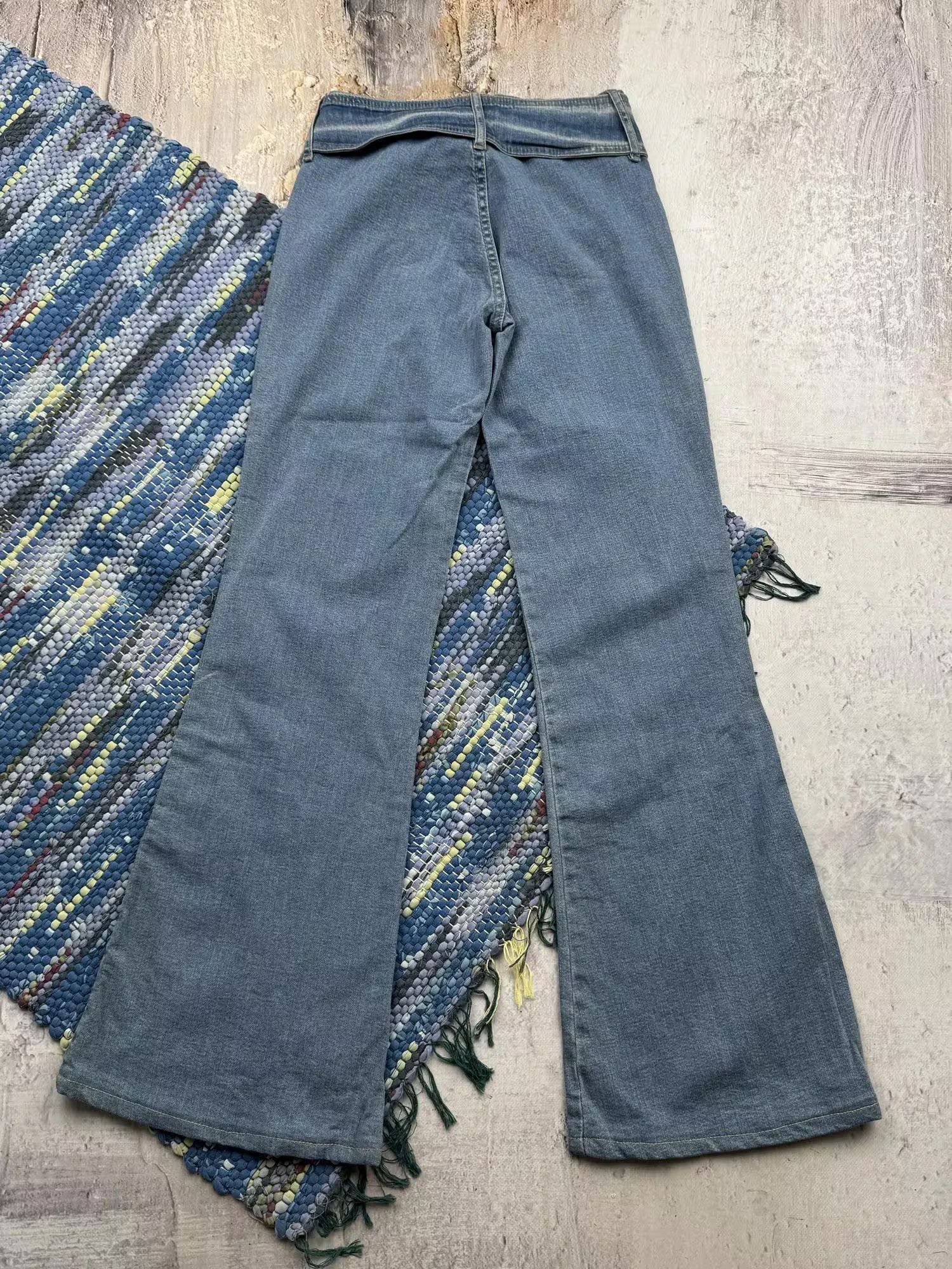 Vintage Vintage Flared Jeans With Belt A237(233) Size 24" / US 00 / IT 34 - 5 Thumbnail