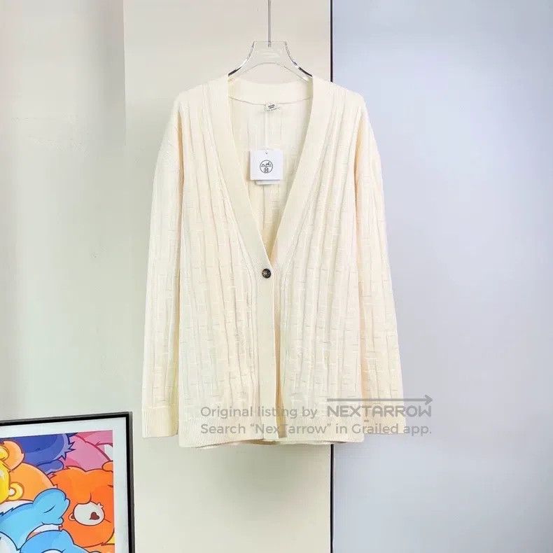 Hermes Hermes Beige H-Stripe Cardigan Jacket Size XS / US 0-2 / IT 36-38 - 1 Thumbnail