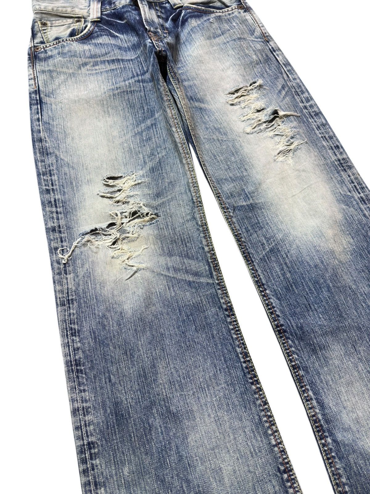 Edwin Vintage Edwin 503 Bluetrip Flare Faded Grunge Denim Size US 31 - 3 Thumbnail