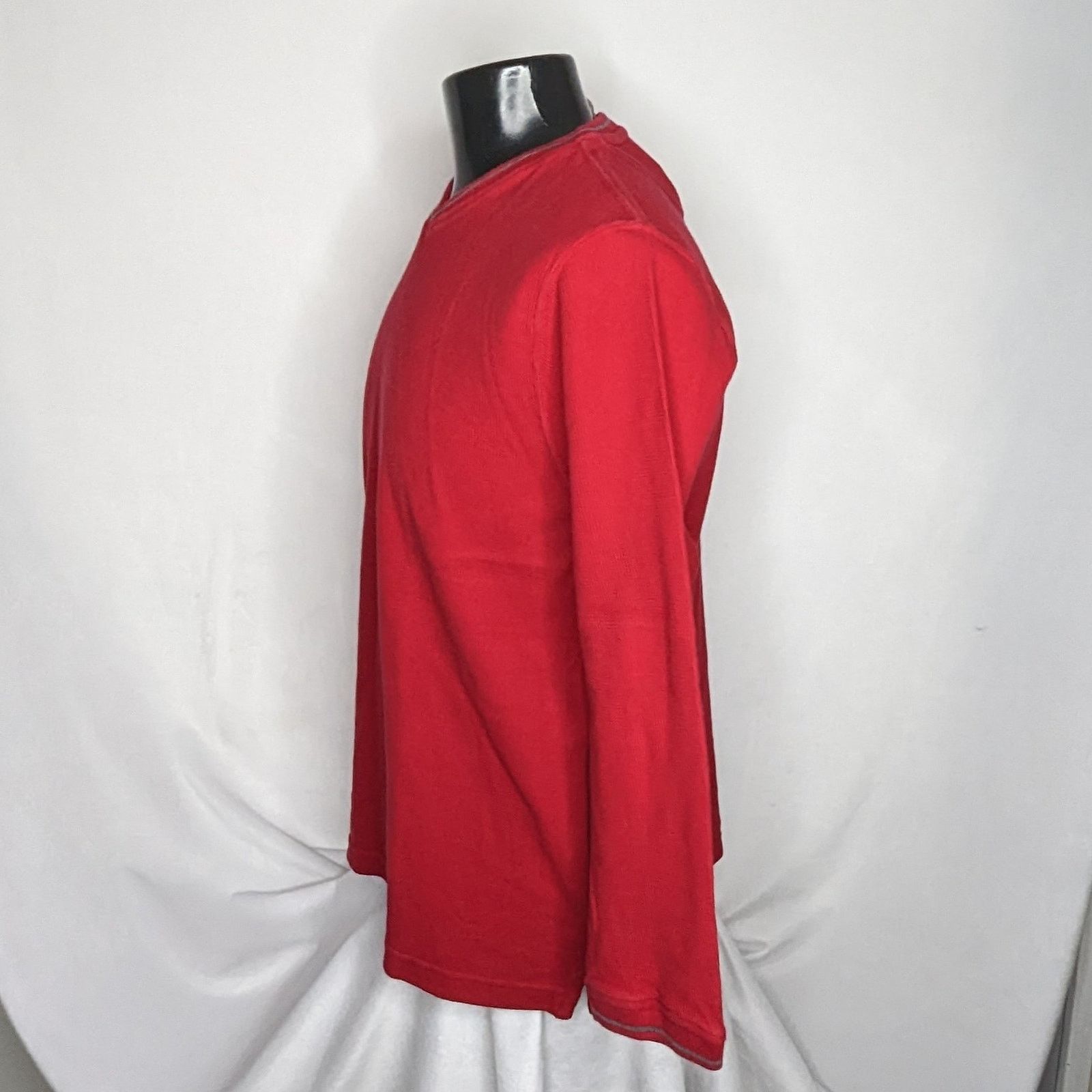 Chaps Chaps V-Neck Sweater Men's Large Red Thermal Waffle Knit Size US L / EU 52-54 / 3 - 2 Thumbnail