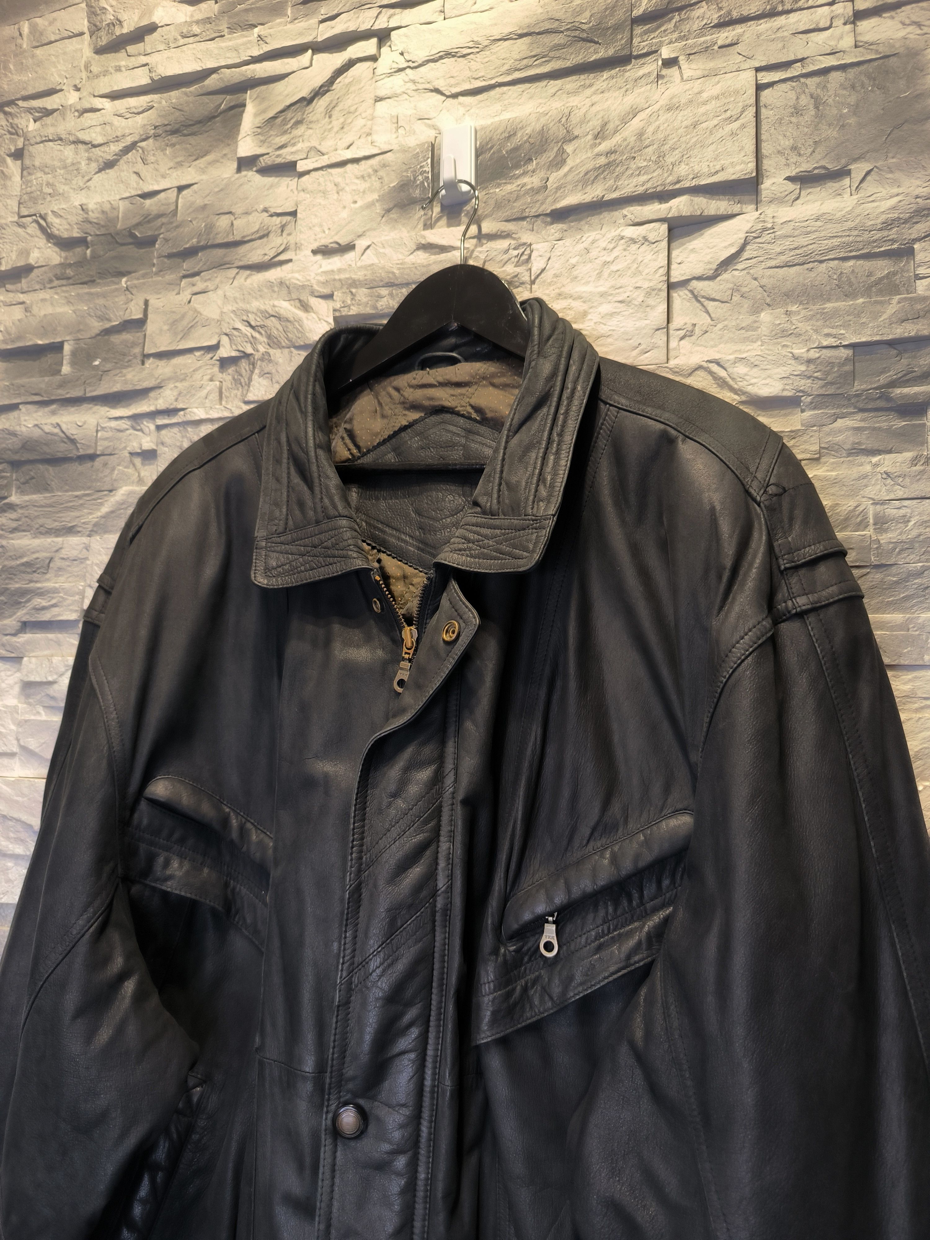 C&A C&A Vintage Leather Jacket Black Size US XXL / EU 58 / 5 - 2 Thumbnail