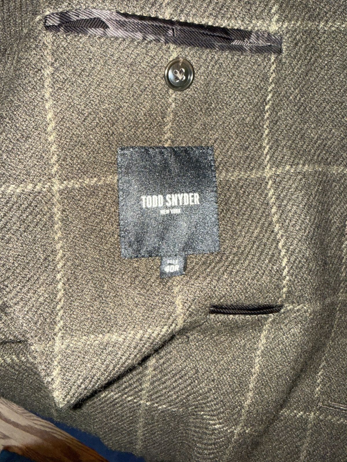 Todd Snyder Todd Snyder Olive Windowpane Sport Coat Size 40R - 3 Thumbnail