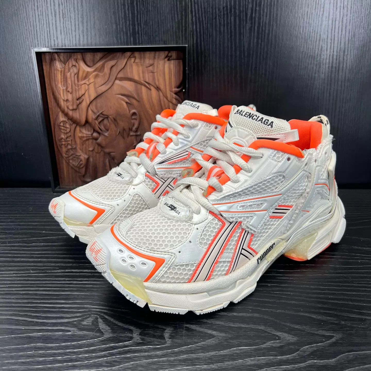 Balenciaga Balenciaga Runner Distressed White Orange 41 Mint Size US 8 / EU 41 - 1 Thumbnail