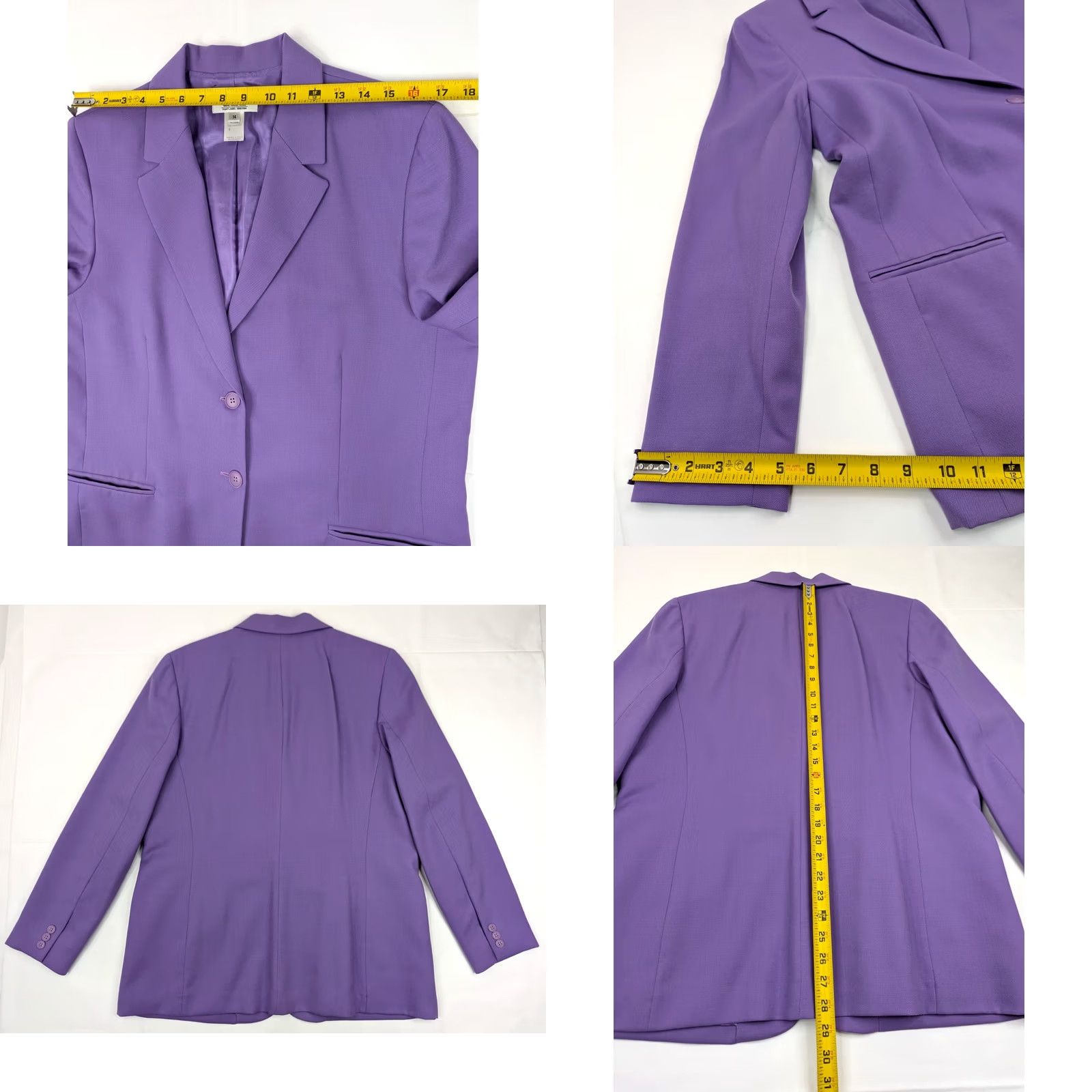 Pendleton VINTAGE Pendleton Blazer Coat Women 14 Wool Purple 42 Chest Notch Lined Wool 100% Satin Lined Business Regular Vintage Womens Blazer Size XL / US 12-14 / IT 48-50 - 8 Thumbnail