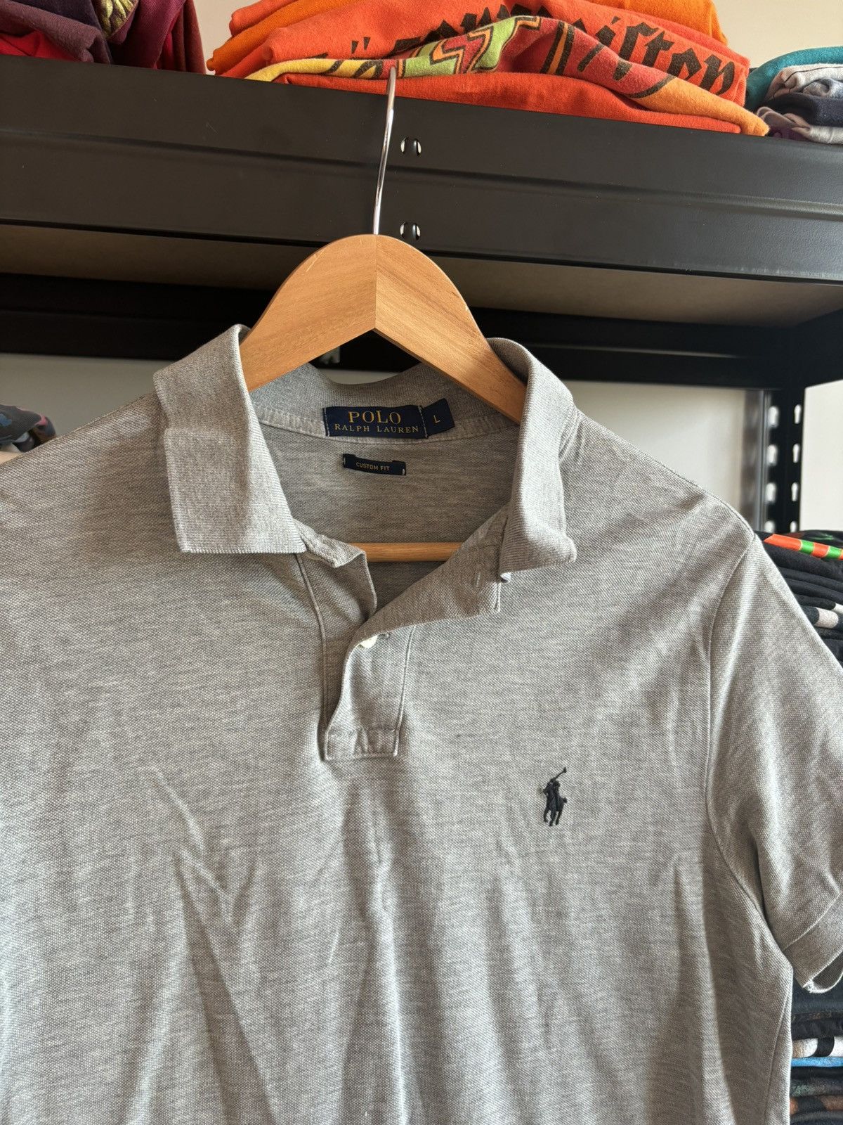 Polo Ralph Lauren Vintage Polo Ralph Lauren Grey Polo Small Logo Size L Size US L / EU 52-54 / 3 - 2 Thumbnail