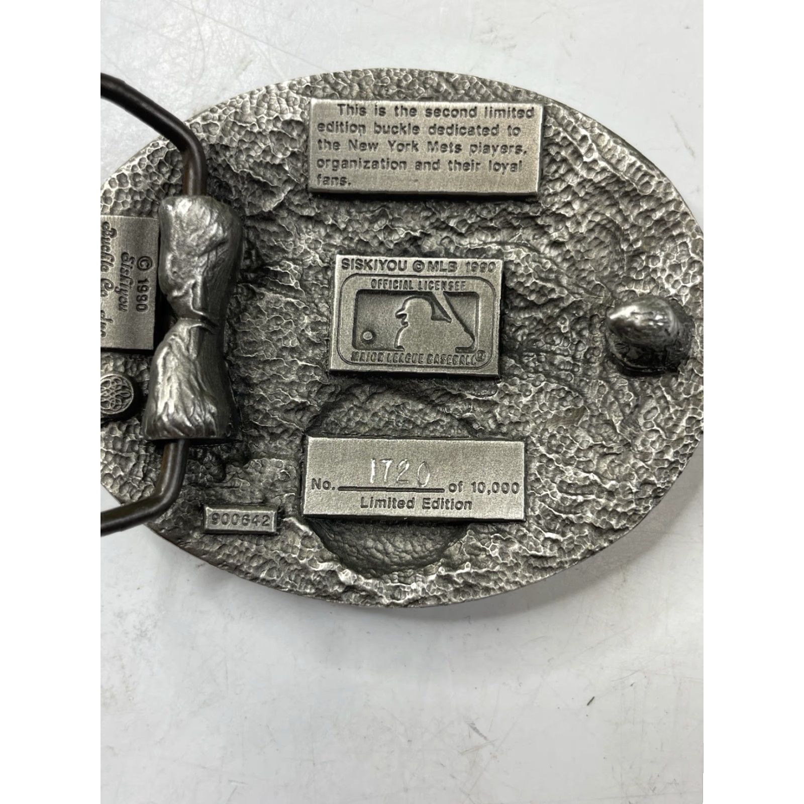 Vintage VINTAGE Mets Belt Buckle Pewter Silver 1990 Limited Edition Men NY Mets Unbranded West Coast Siskiyou Pewter Buckle Silver Belt Buckle Men Size ONE SIZE - 3 Thumbnail