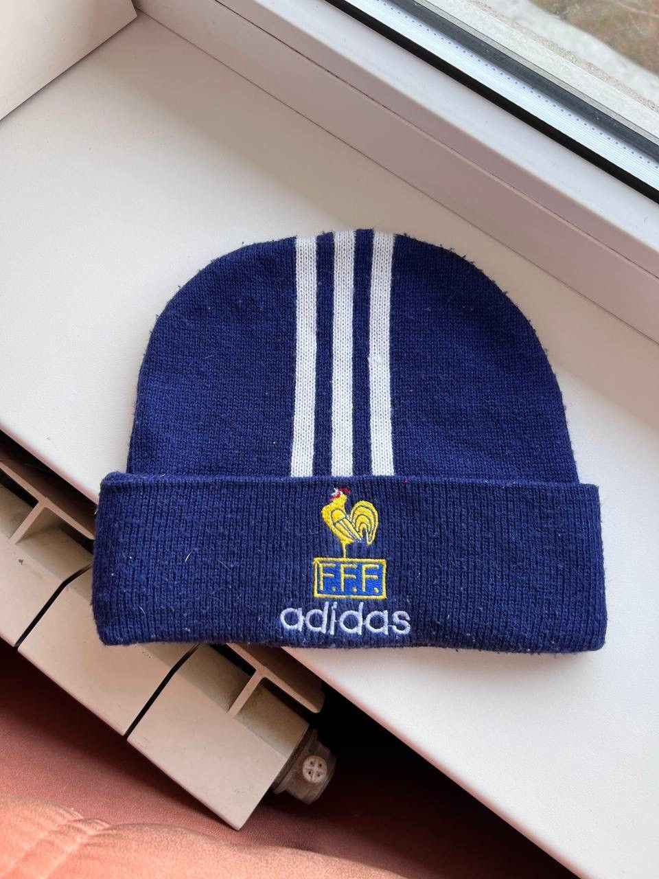 Adidas × Vintage Vintage Adidas FFF France 1998 Beanie Hat Winter Streetwear Size ONE SIZE - 6 Thumbnail